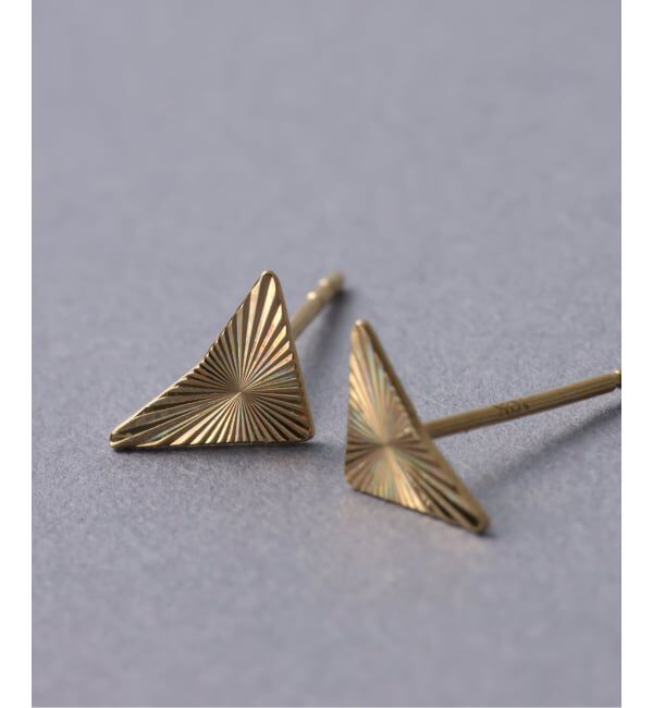 Lilas by Spick&Span「《予約》テクスチャートライアングルモチーフピアス K10（両耳）」|ピアス|