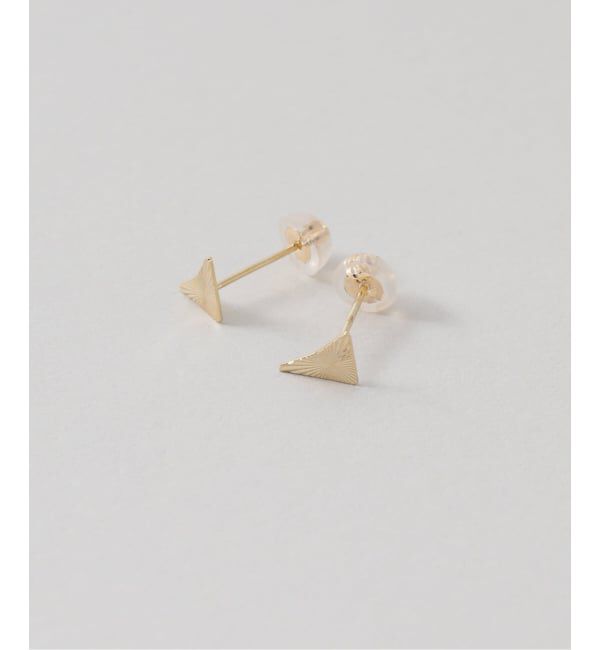 Lilas by Spick&Span「《予約》テクスチャートライアングルモチーフピアス K10（両耳）」|ピアス|