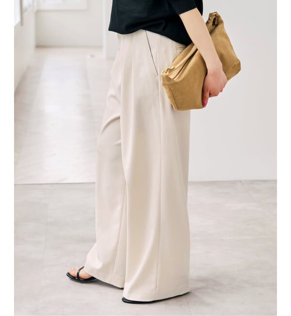 Spick and Span「《セットアップ可》ツイルストレッチタックパンツ」|スラックス|