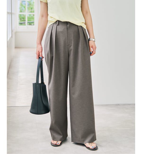 Spick and Span「《セットアップ可》ツイルストレッチタックパンツ」|スラックス|