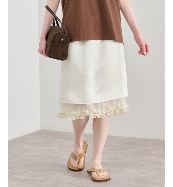 U by SPICK&SPAN「《予約》Atelier Edition/アトリエ エディション SHEER FRILL LAYERED SKIRT」|スカート|