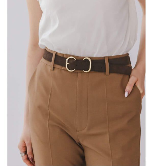 NOBLE「《追加予約》LEFIJE/レフィエ スエードベルト(2.5cm)」|ベルト|グレー