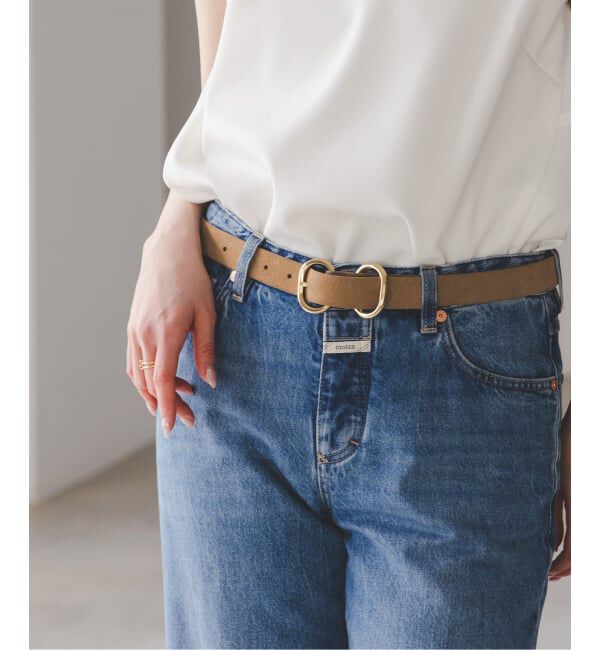 NOBLE「《追加予約》LEFIJE/レフィエ スエードベルト(2.5cm)」|ベルト|ベージュ