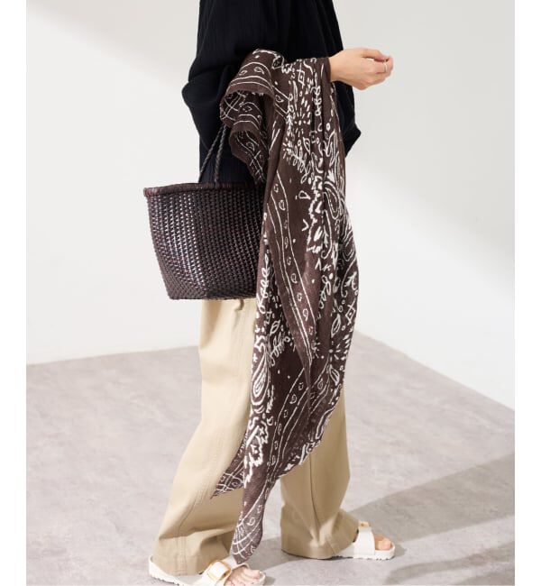 FRAMeWORK「≪予約≫MANIPURI/マニプリ 別注リネンストール120 メドウバンダナ」|ストール|