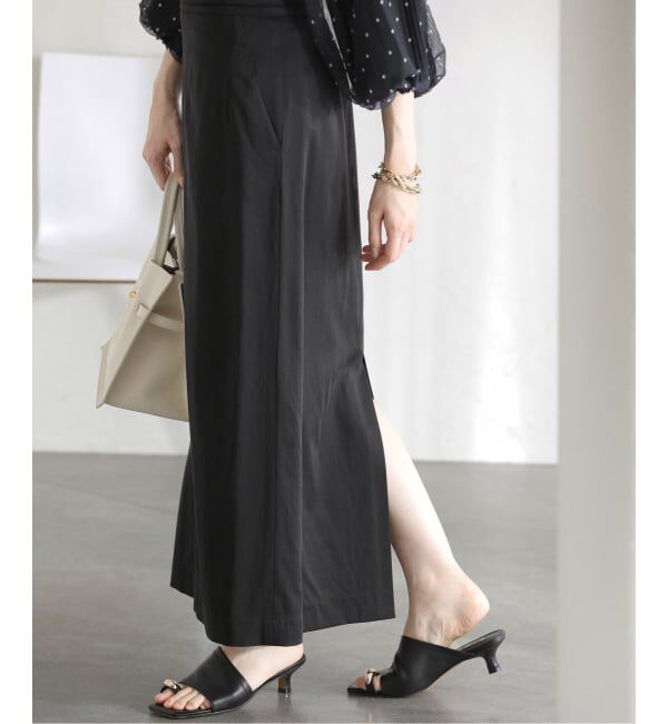  「【洗える】ウエストタックタイトスカート」|スカート|ブラック