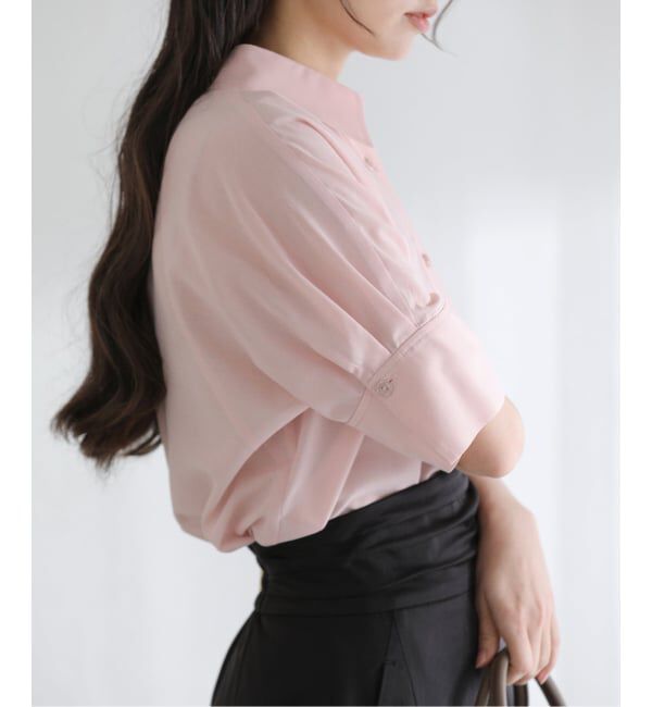  「《予約》【洗える】ドルマンハーフスリーブシャツ」|シャツ・ブラウス|