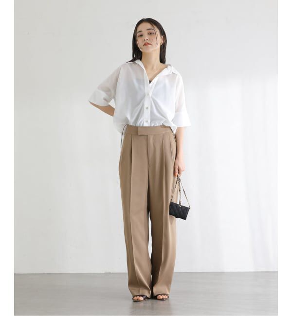  「《予約》【洗える】ドルマンハーフスリーブシャツ」|シャツ・ブラウス|