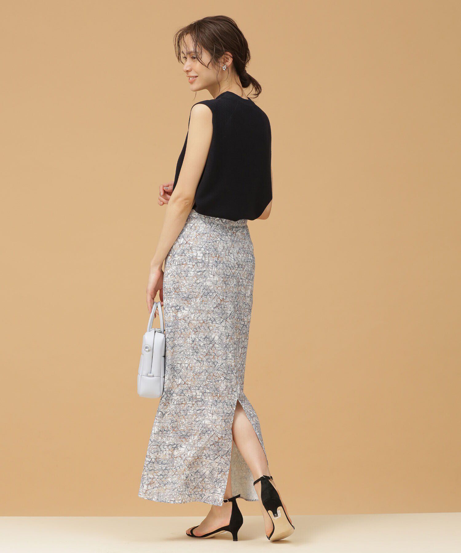 nano･universe「ぼかしプリントロングスカート」|スカート|