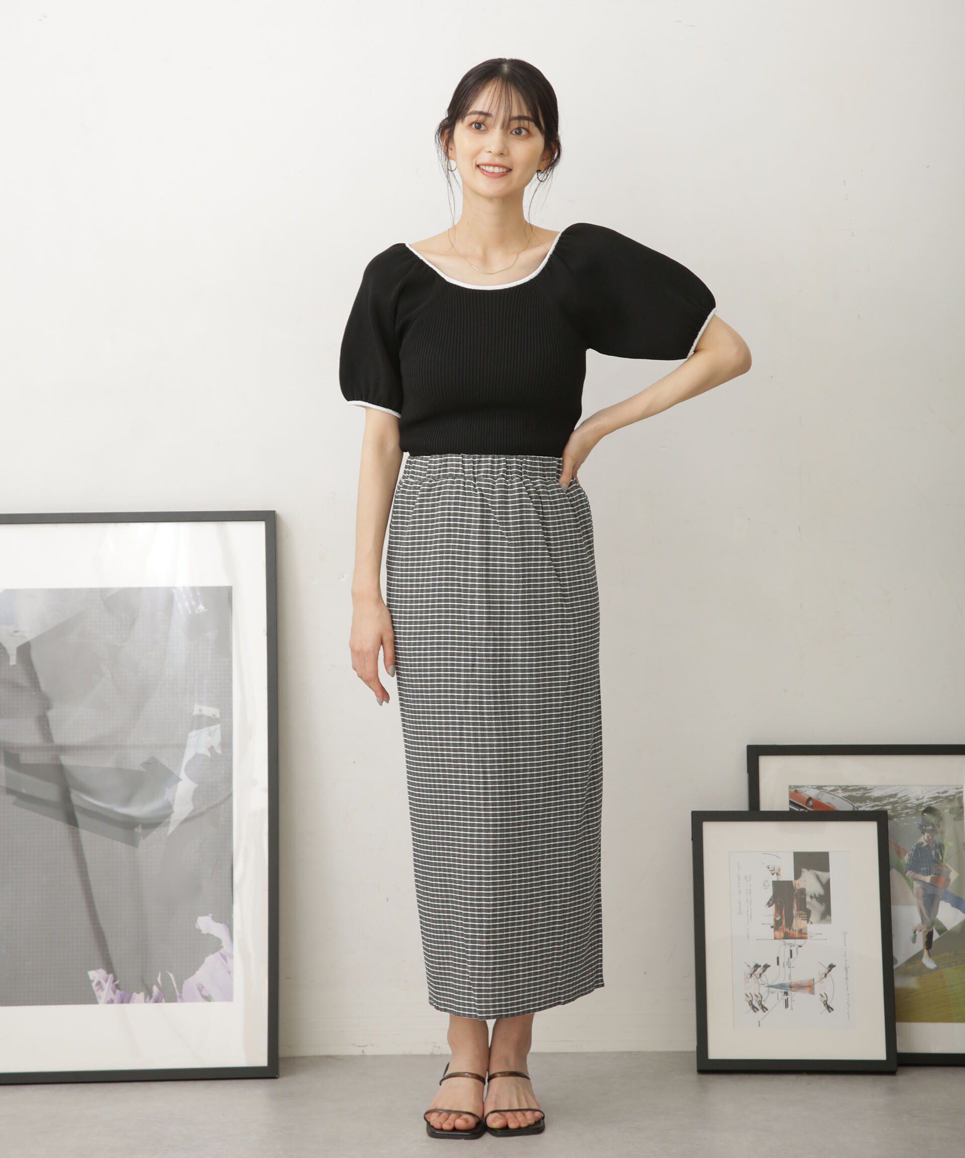 nano･universe「LB.04/カットジャガードスカート (セットアップ可)」|スカート|