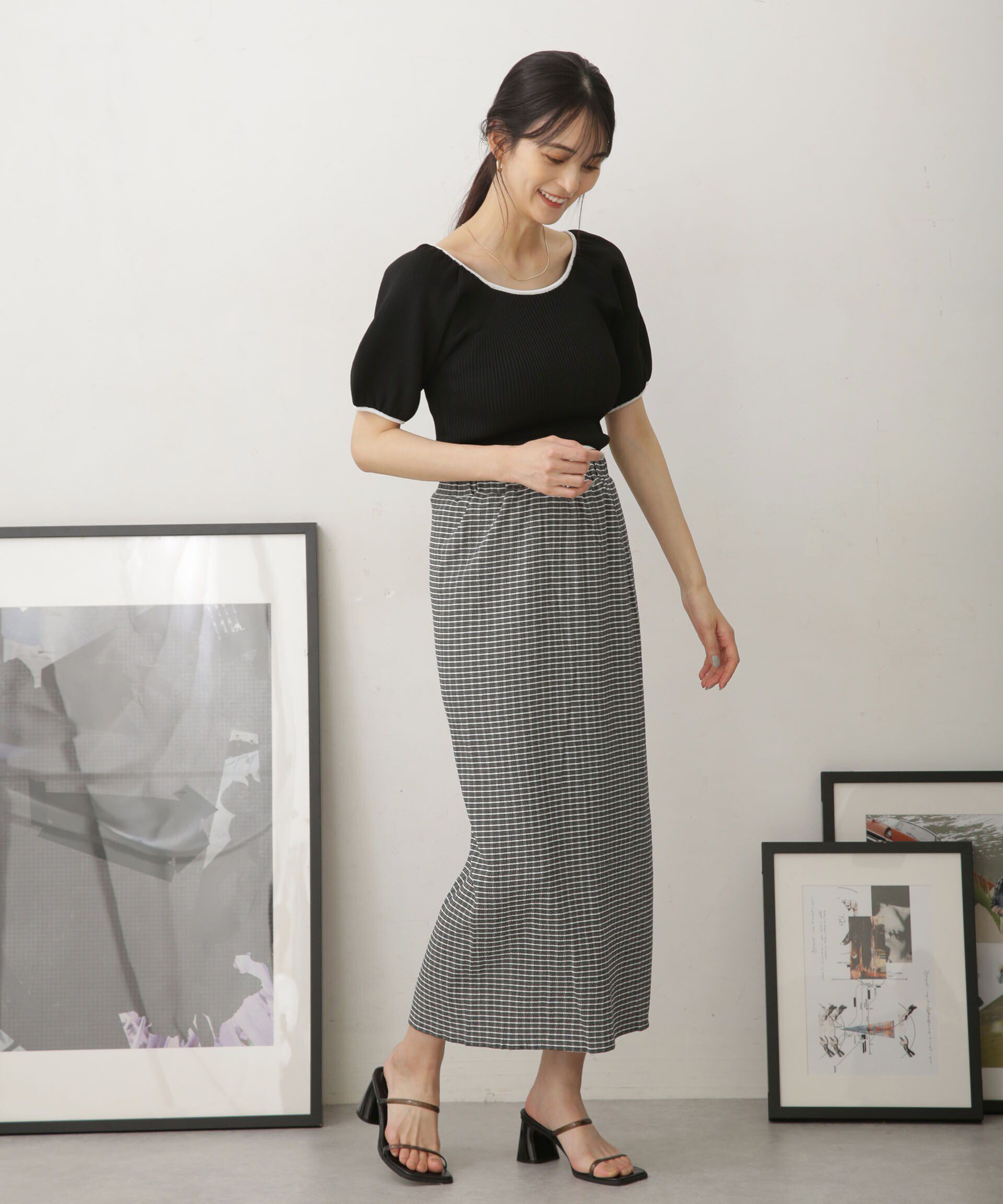 nano･universe「LB.04/カットジャガードスカート (セットアップ可)」|スカート|