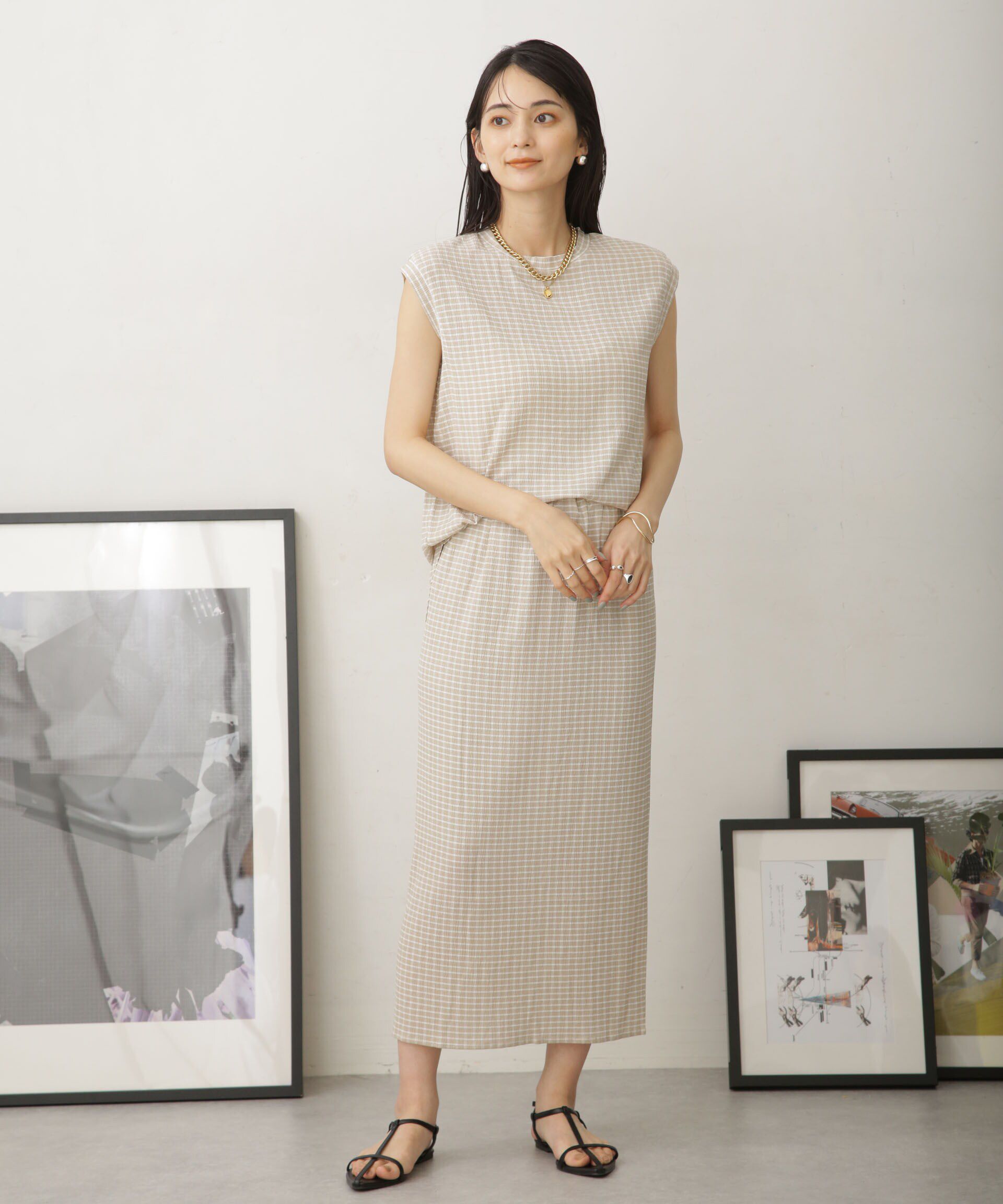 nano･universe「LB.04/カットジャガードスカート (セットアップ可)」|スカート|