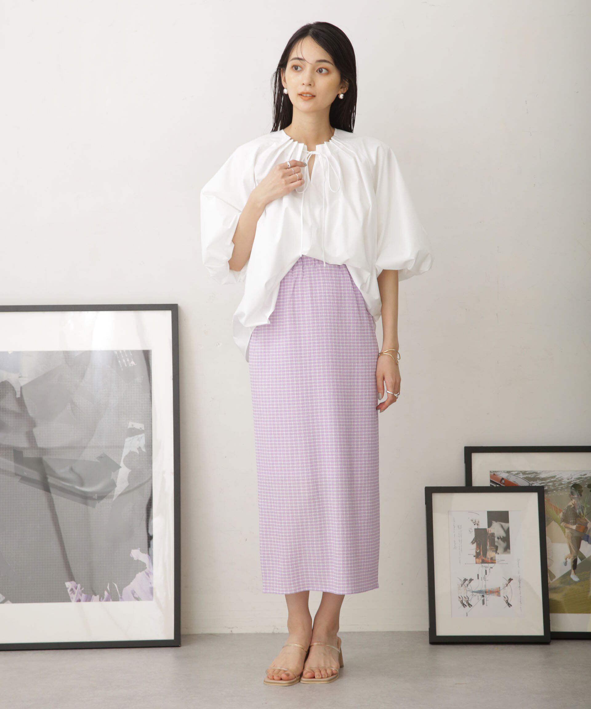 nano･universe「LB.04/カットジャガードスカート (セットアップ可)」|スカート|