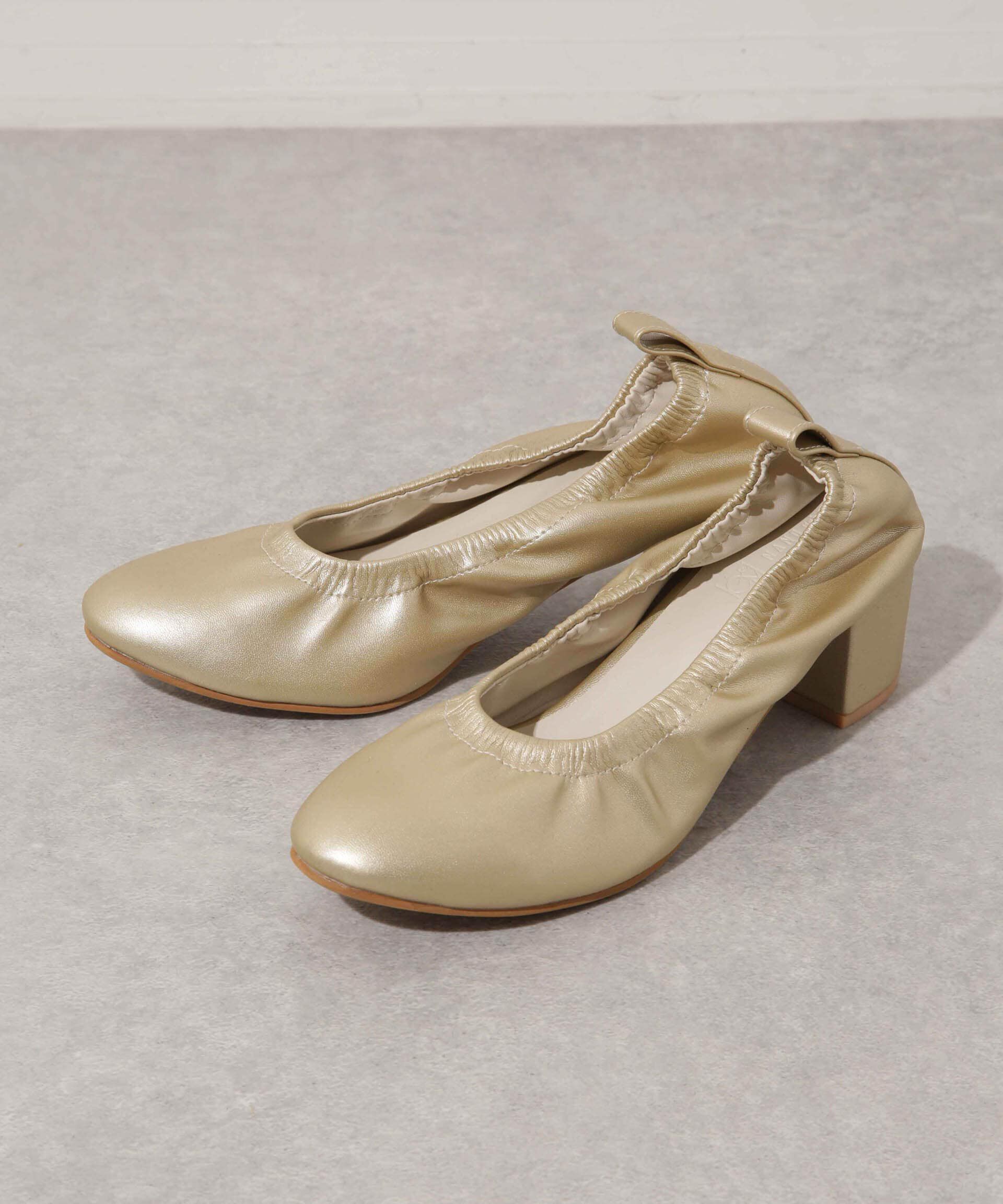 nano･universe「シャーリングラウンドトゥパンプス」|ビジネス・ドレスシューズ|