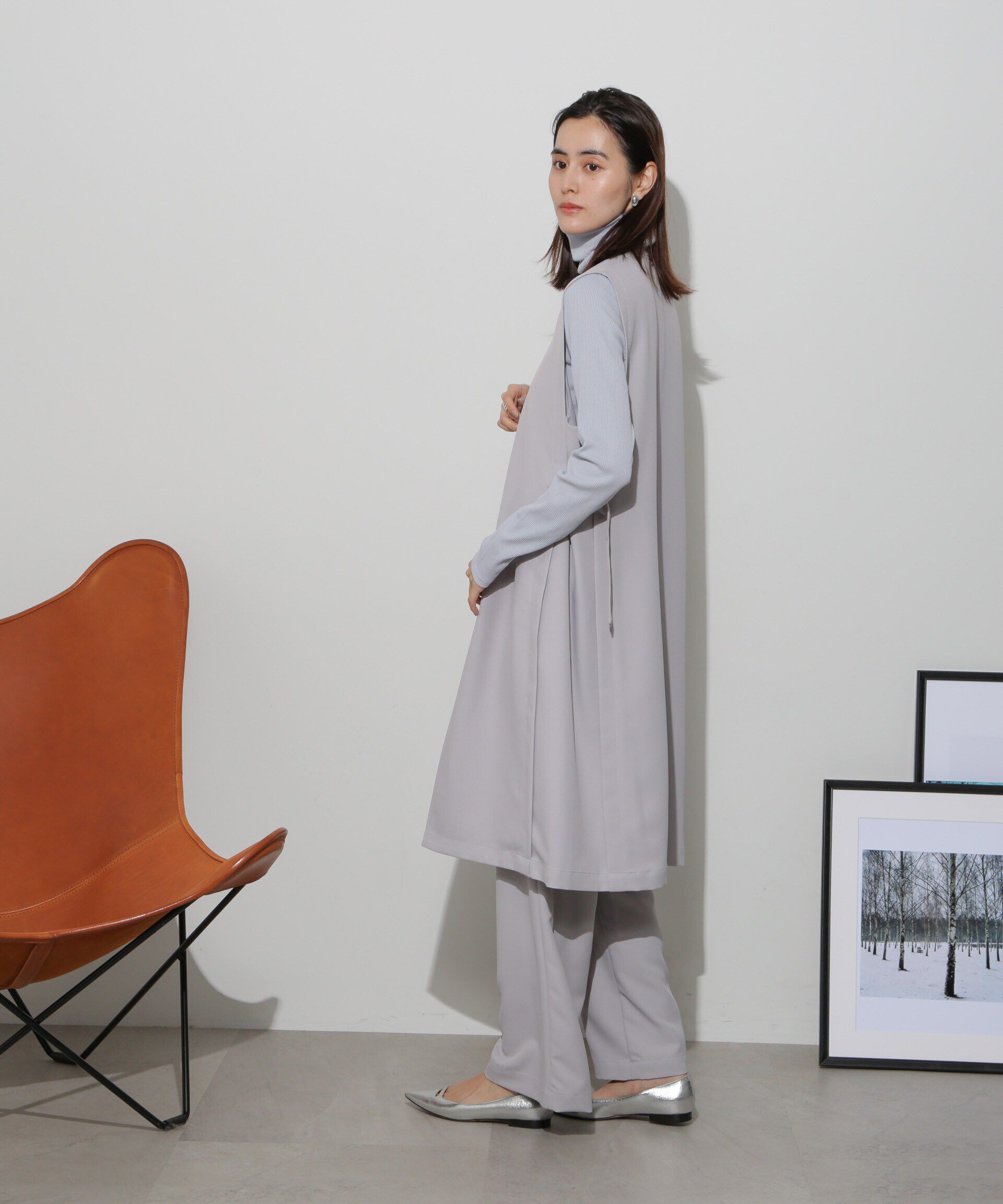 nano･universe「サイドベルトロングジレ(セットアップ可)」|ベスト・ジレ|