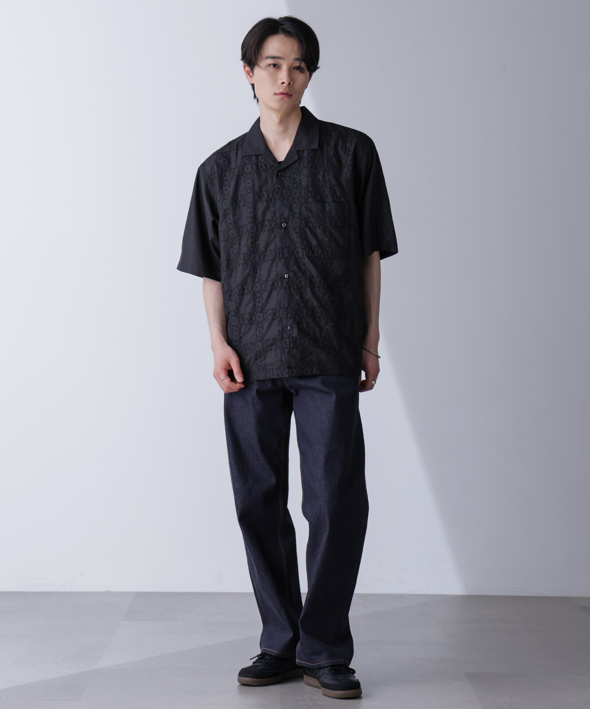 nano･universe「刺繍切替シャツ」|シャツ・ブラウス|