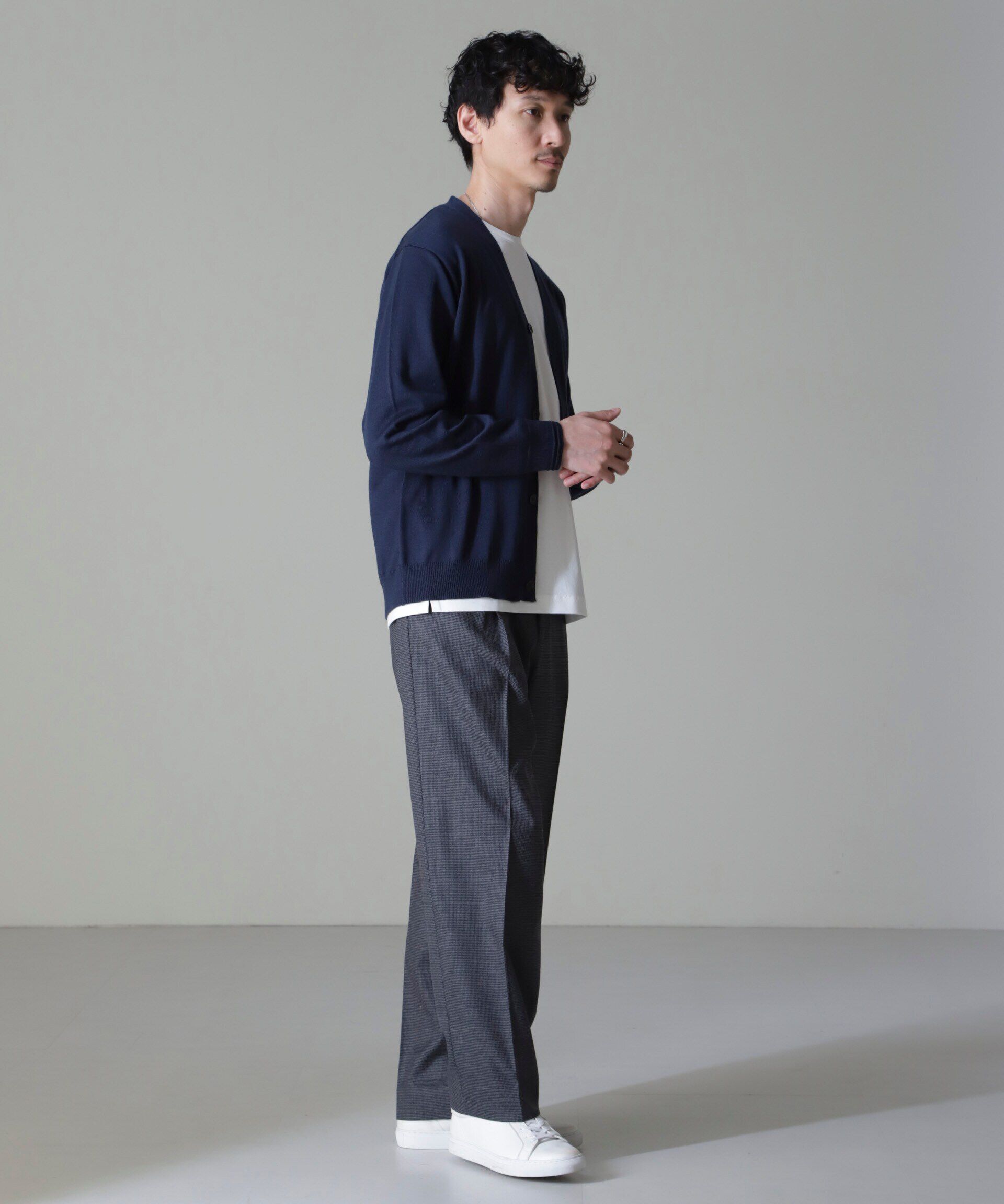 nano･universe「タスマニアミックスベーシックカーディガン」|ニット・セーター|