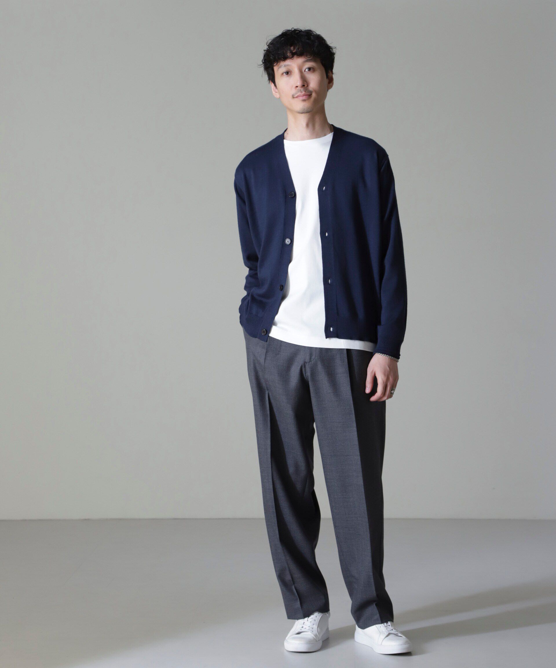 nano･universe「タスマニアミックスベーシックカーディガン」|ニット・セーター|