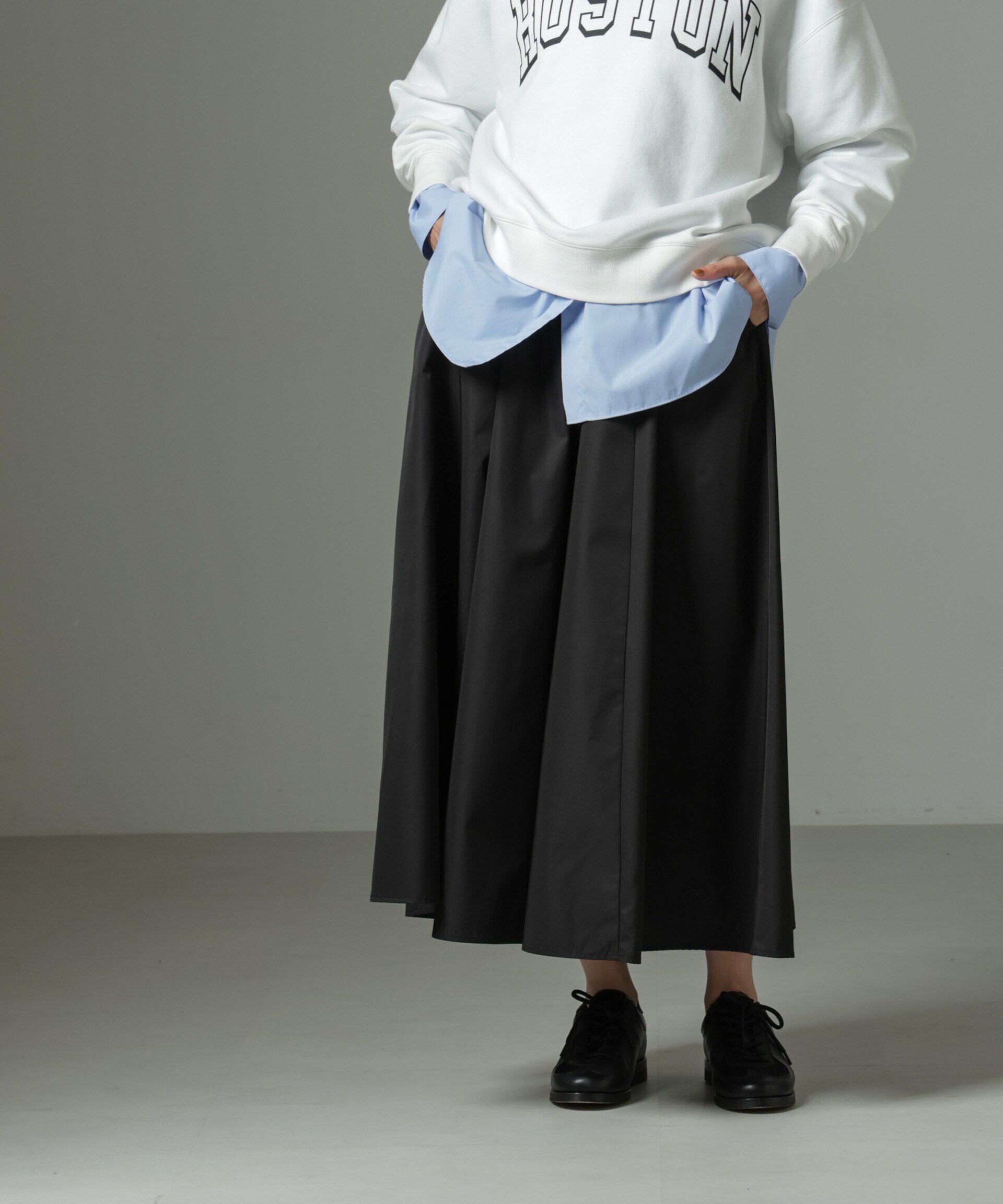 nano･universe「ウェストゴムギャザースカート」|スカート|