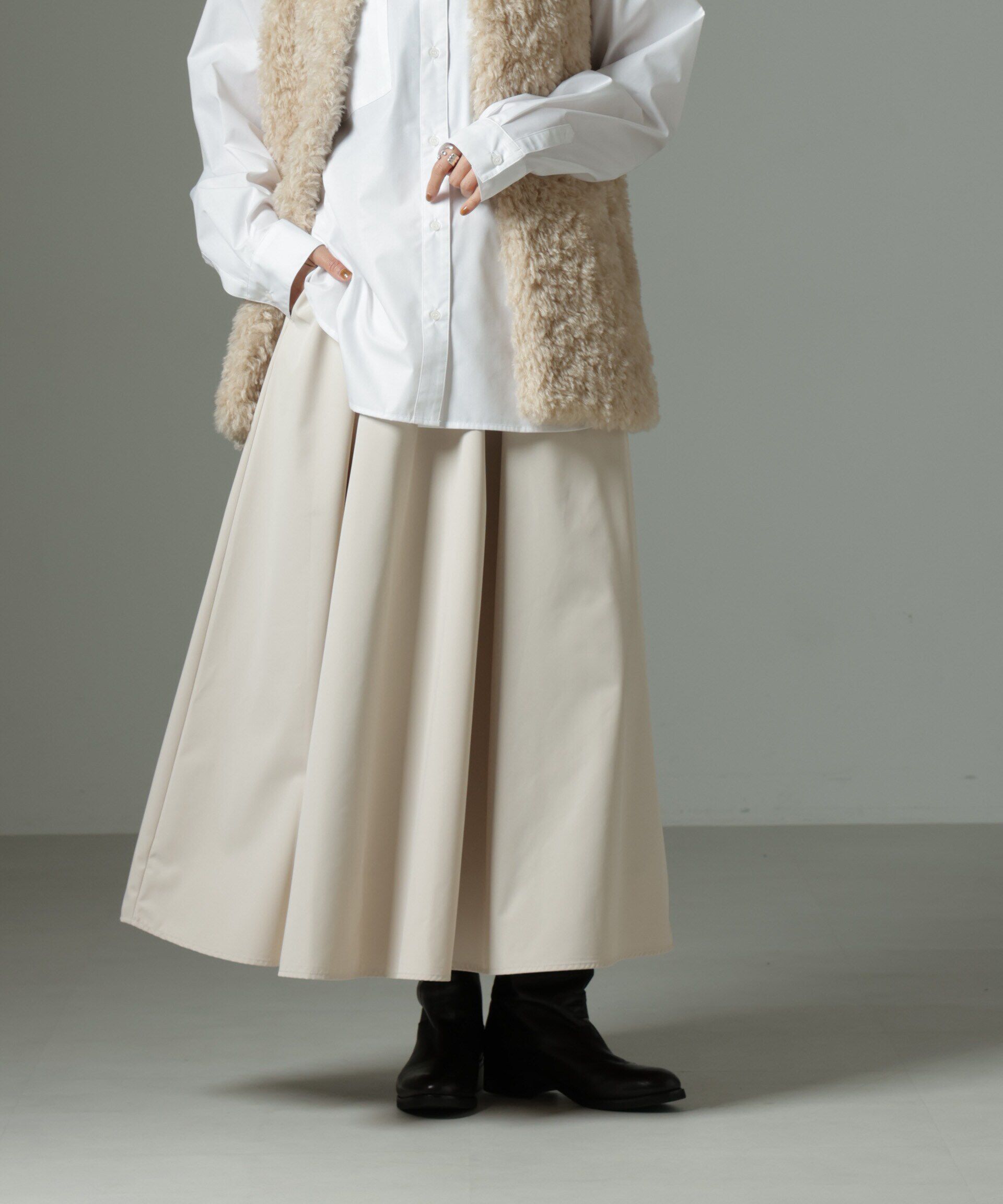 nano･universe「ウェストゴムギャザースカート」|スカート|