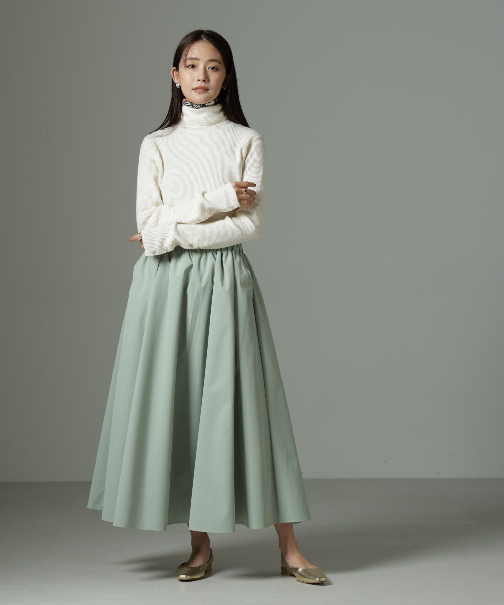 nano･universe「ウェストゴムギャザースカート」|スカート|