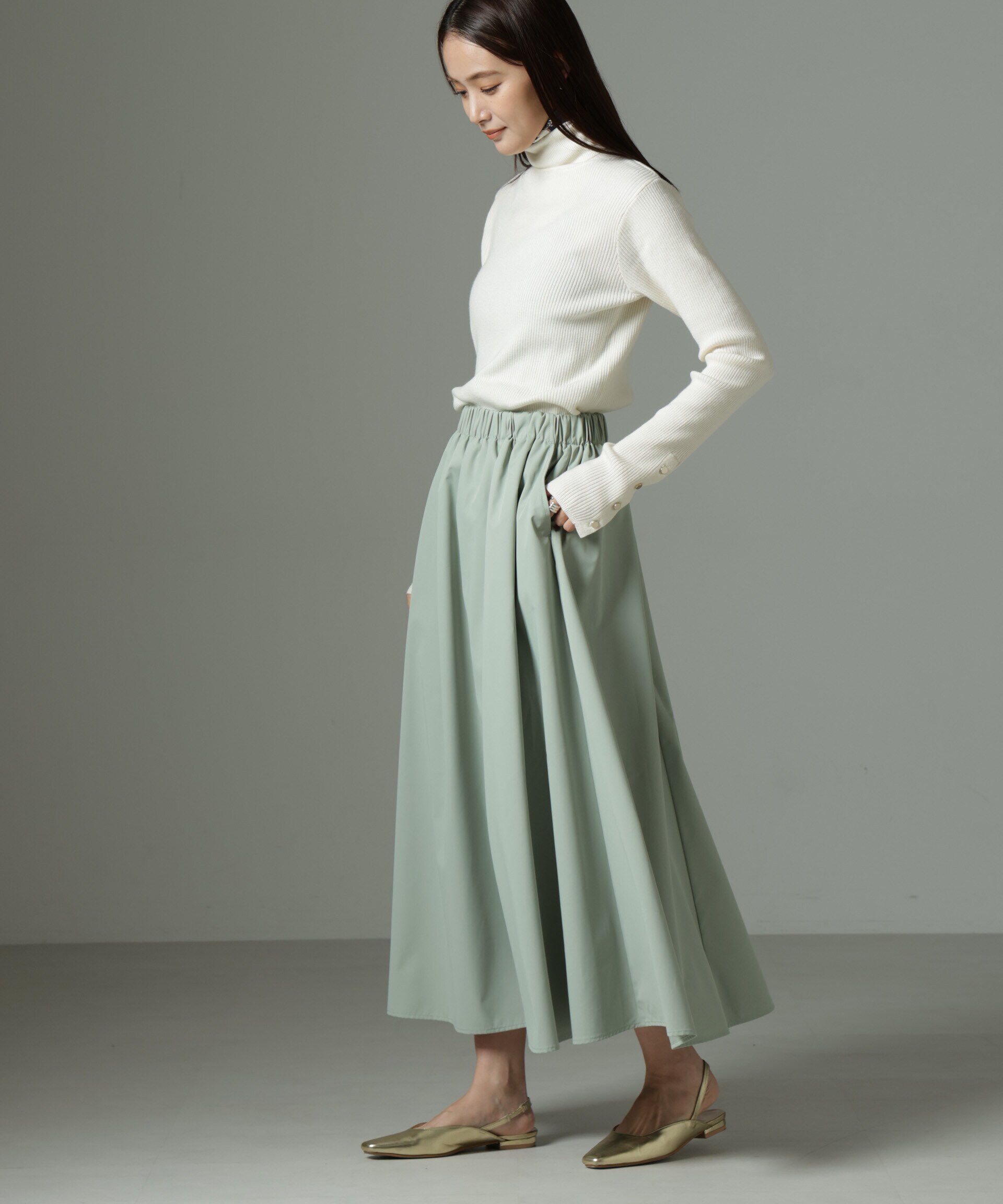 nano･universe「ウェストゴムギャザースカート」|スカート|