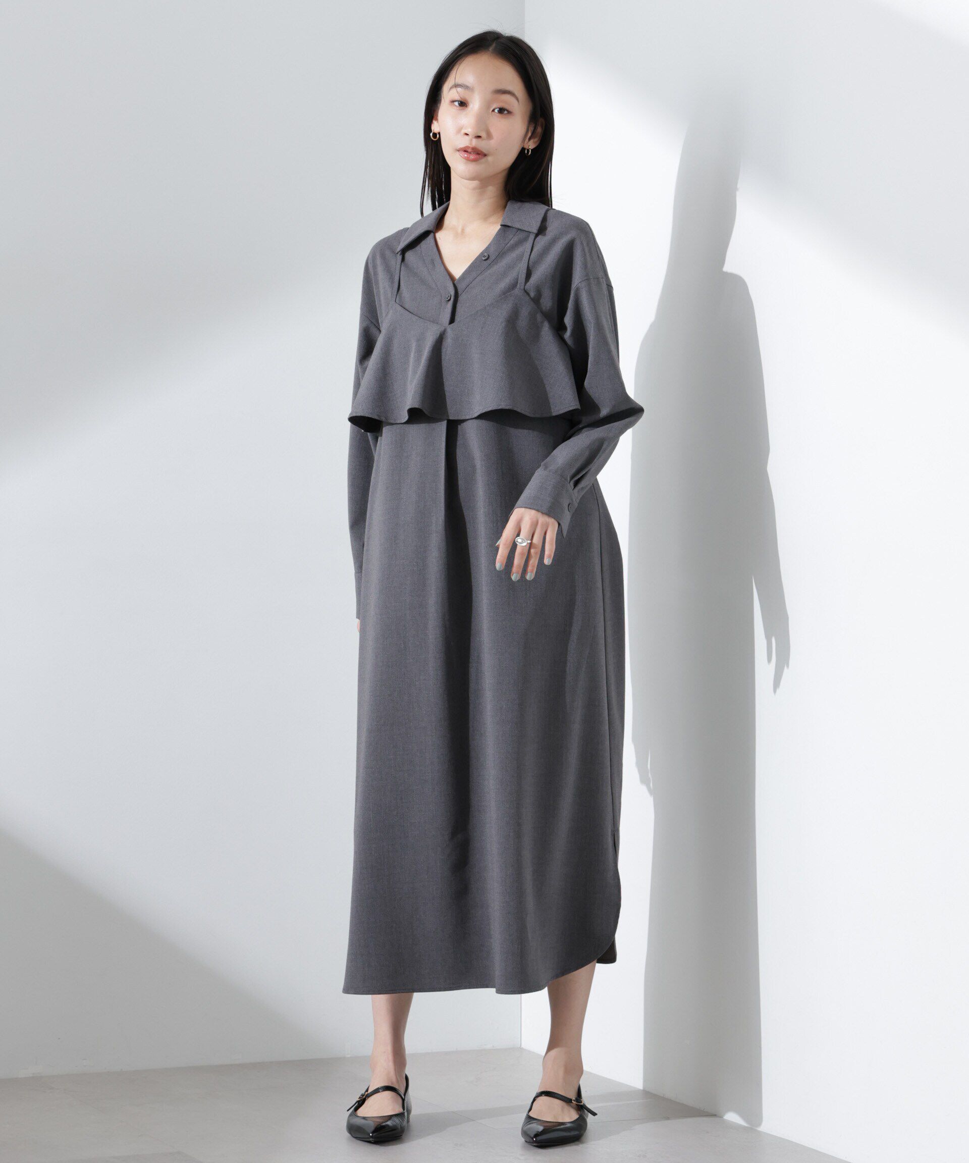 nano･universe「キャミソールビスチェ＋スキッパーワンピースSET」|ワンピース|