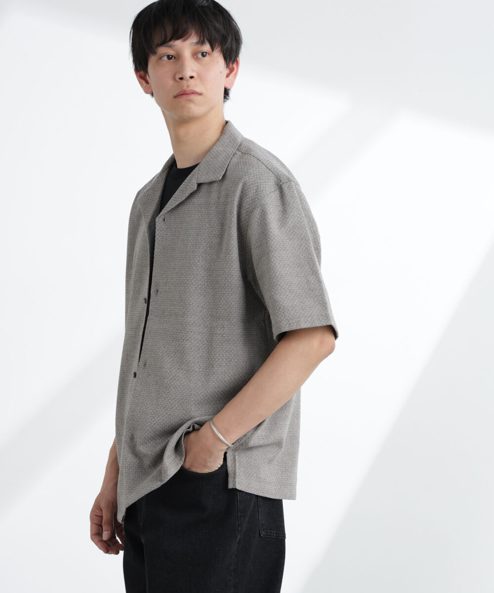 nano･universe「コットンリネン交織開襟シャツ 半袖」|シャツ・ブラウス|