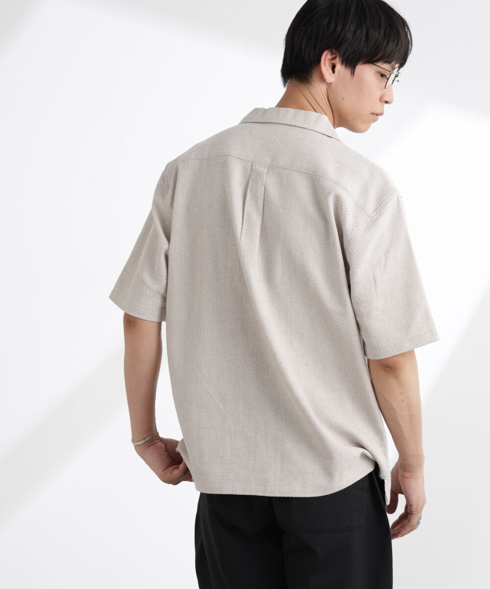 nano･universe「コットンリネン交織開襟シャツ 半袖」|シャツ・ブラウス|