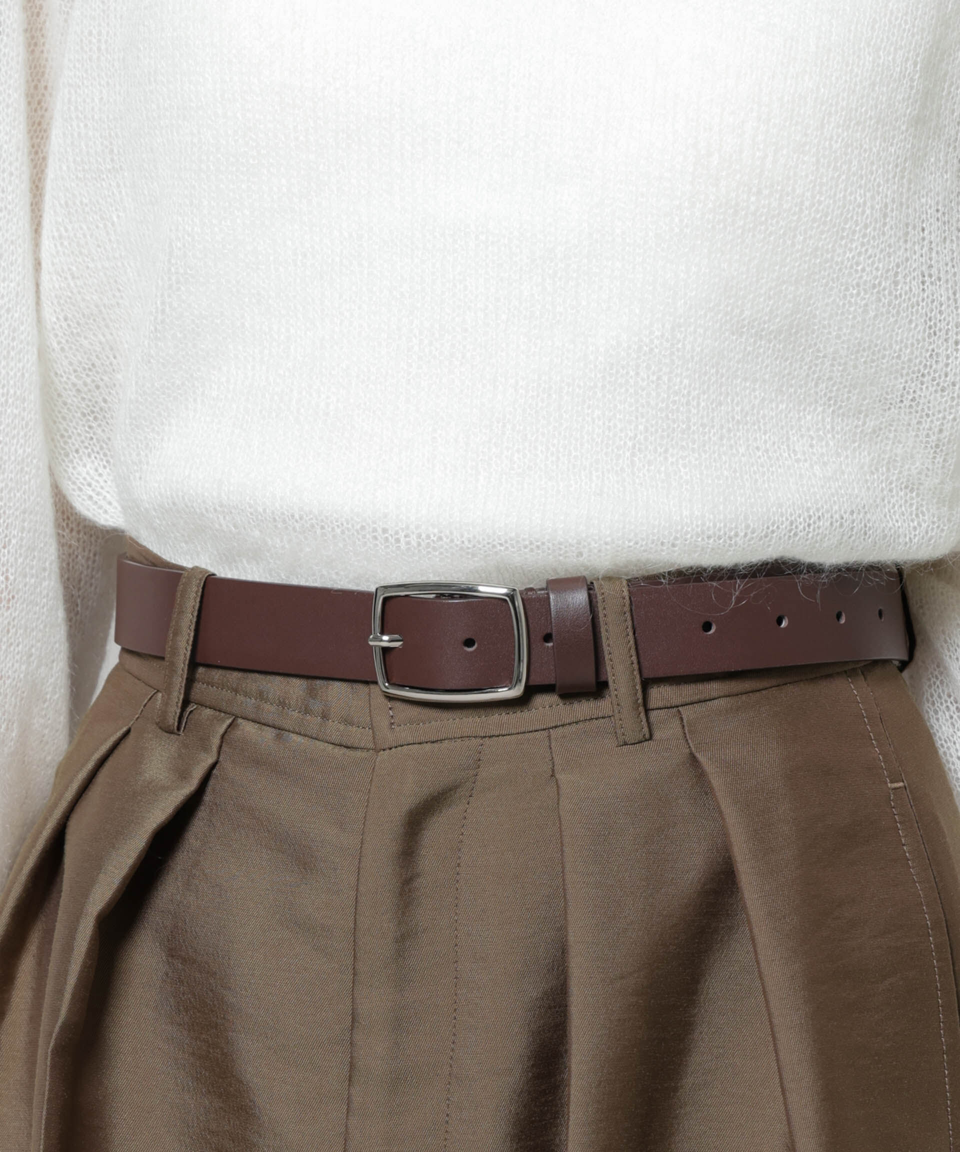 nano･universe「スクエアバックルベルト」|ベルト|ブラウン