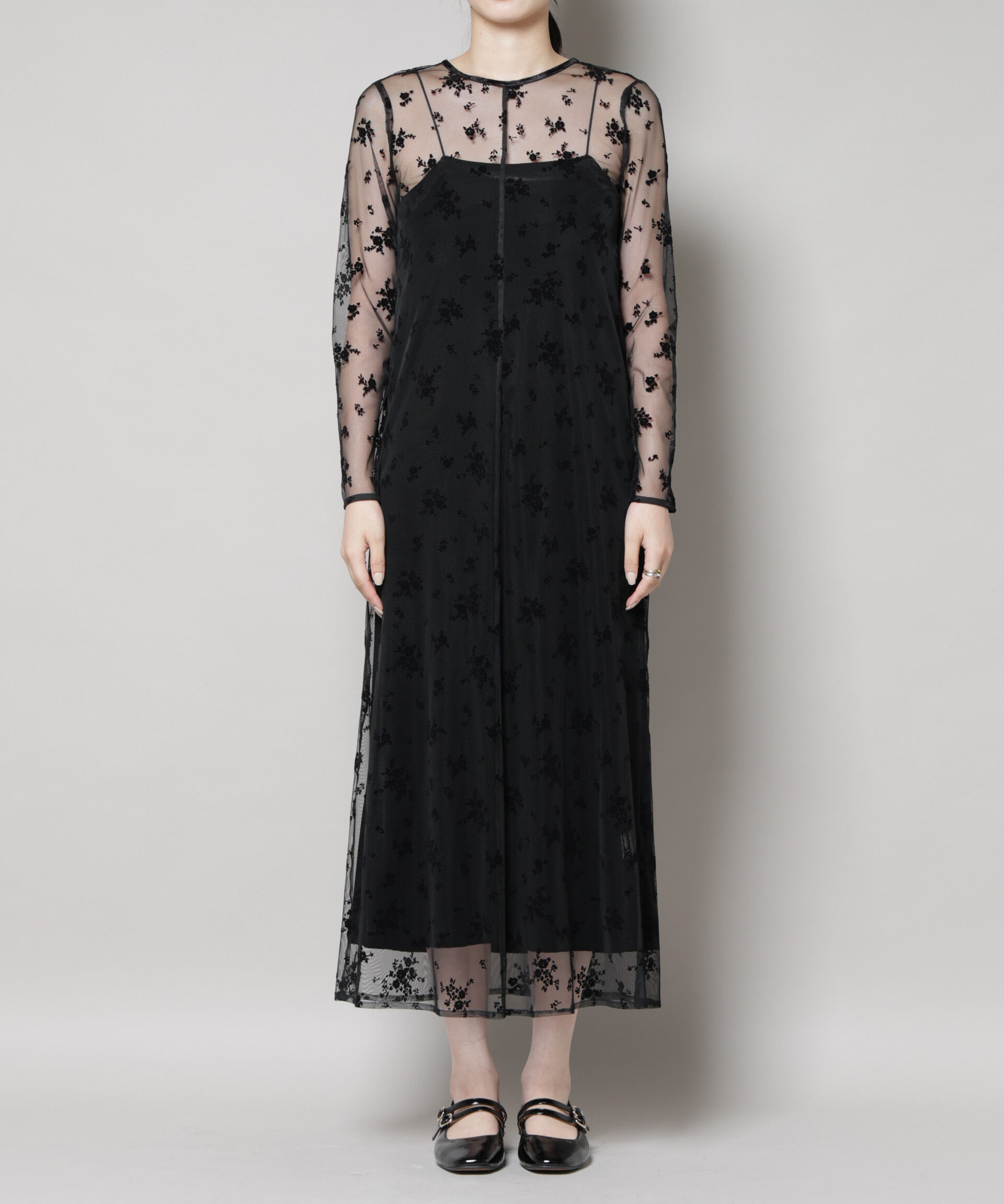 nano･universe「kaene/フロッキーベロア2wayドレス」|ワンピース|