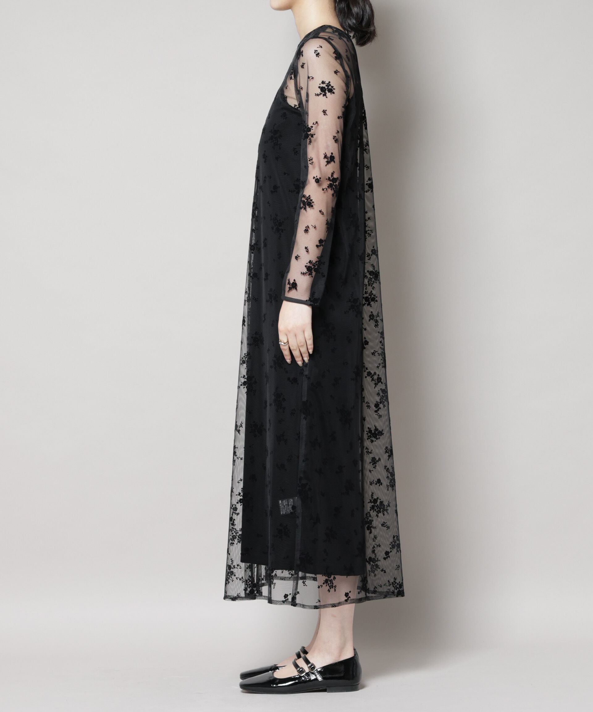 nano･universe「kaene/フロッキーベロア2wayドレス」|ワンピース|