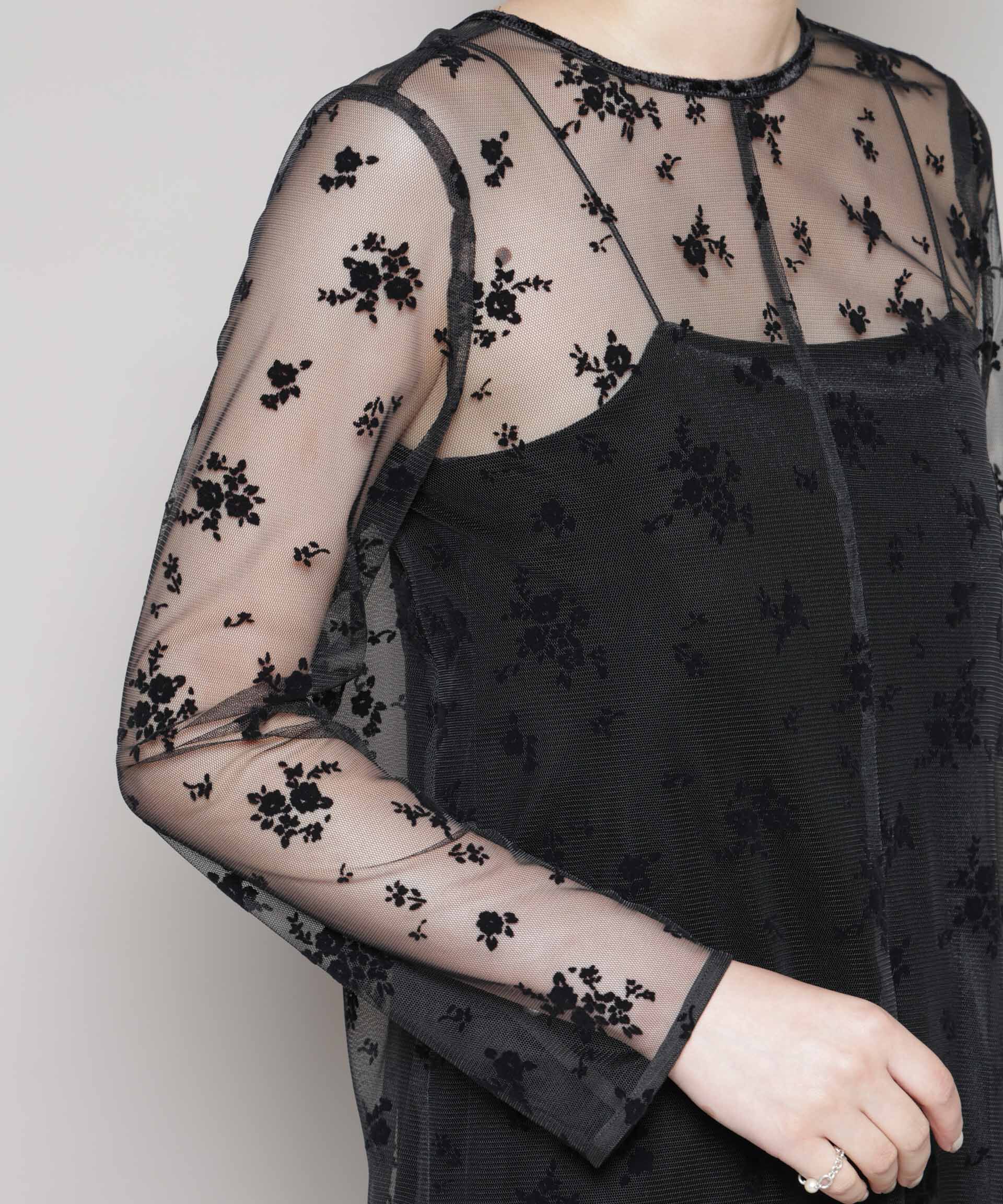 nano･universe「kaene/フロッキーベロア2wayドレス」|ワンピース|