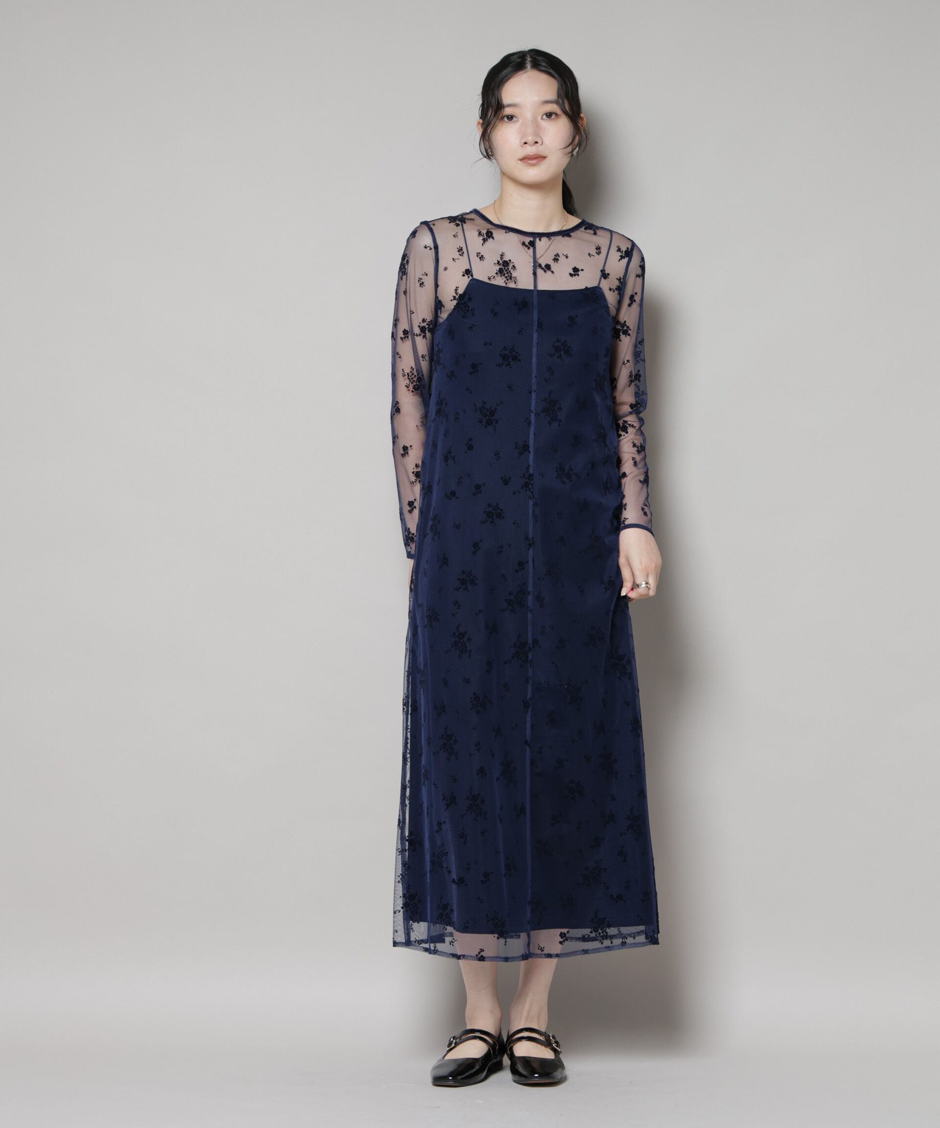 nano･universe「kaene/フロッキーベロア2wayドレス」|ワンピース|