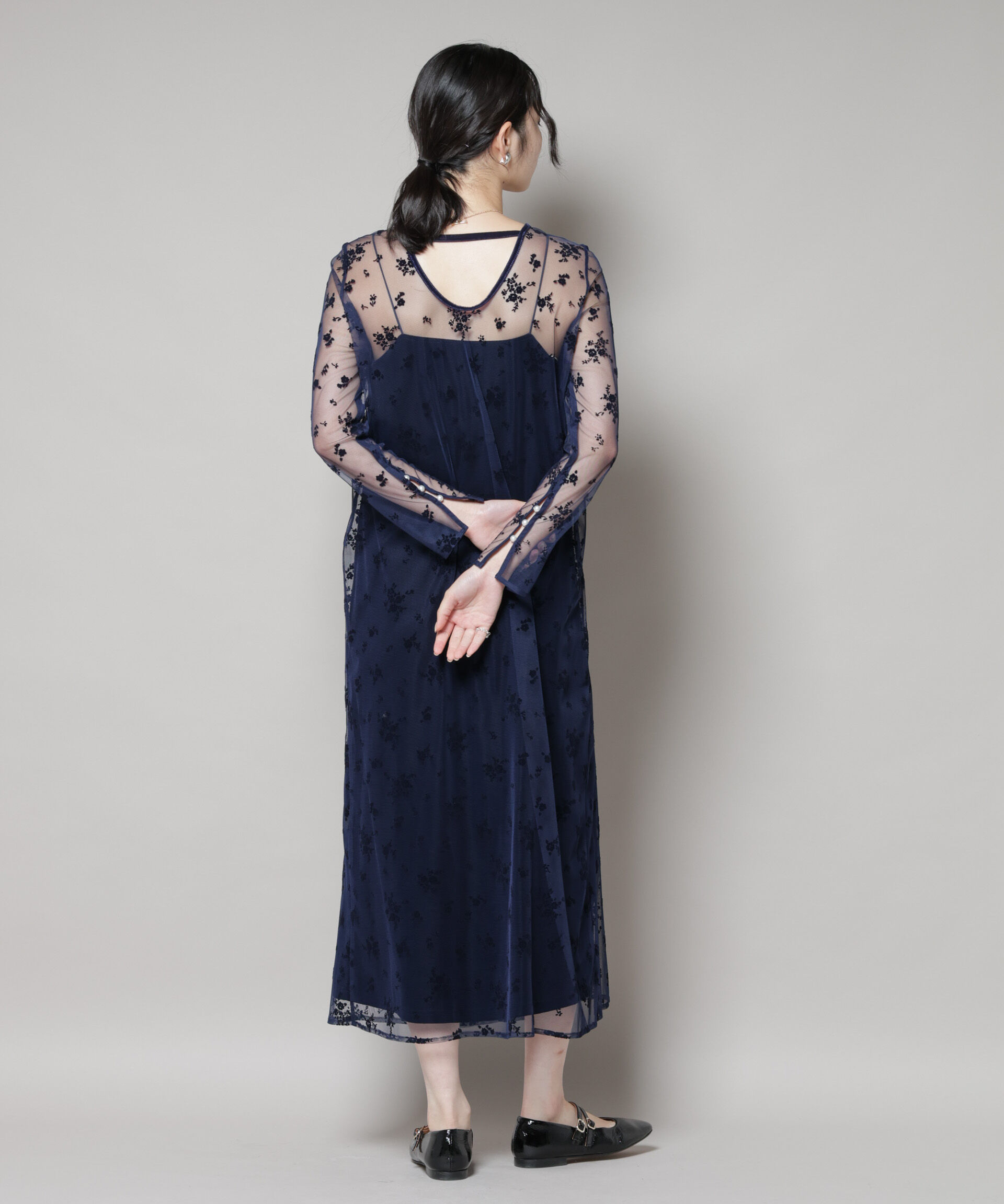 nano･universe「kaene/フロッキーベロア2wayドレス」|ワンピース|