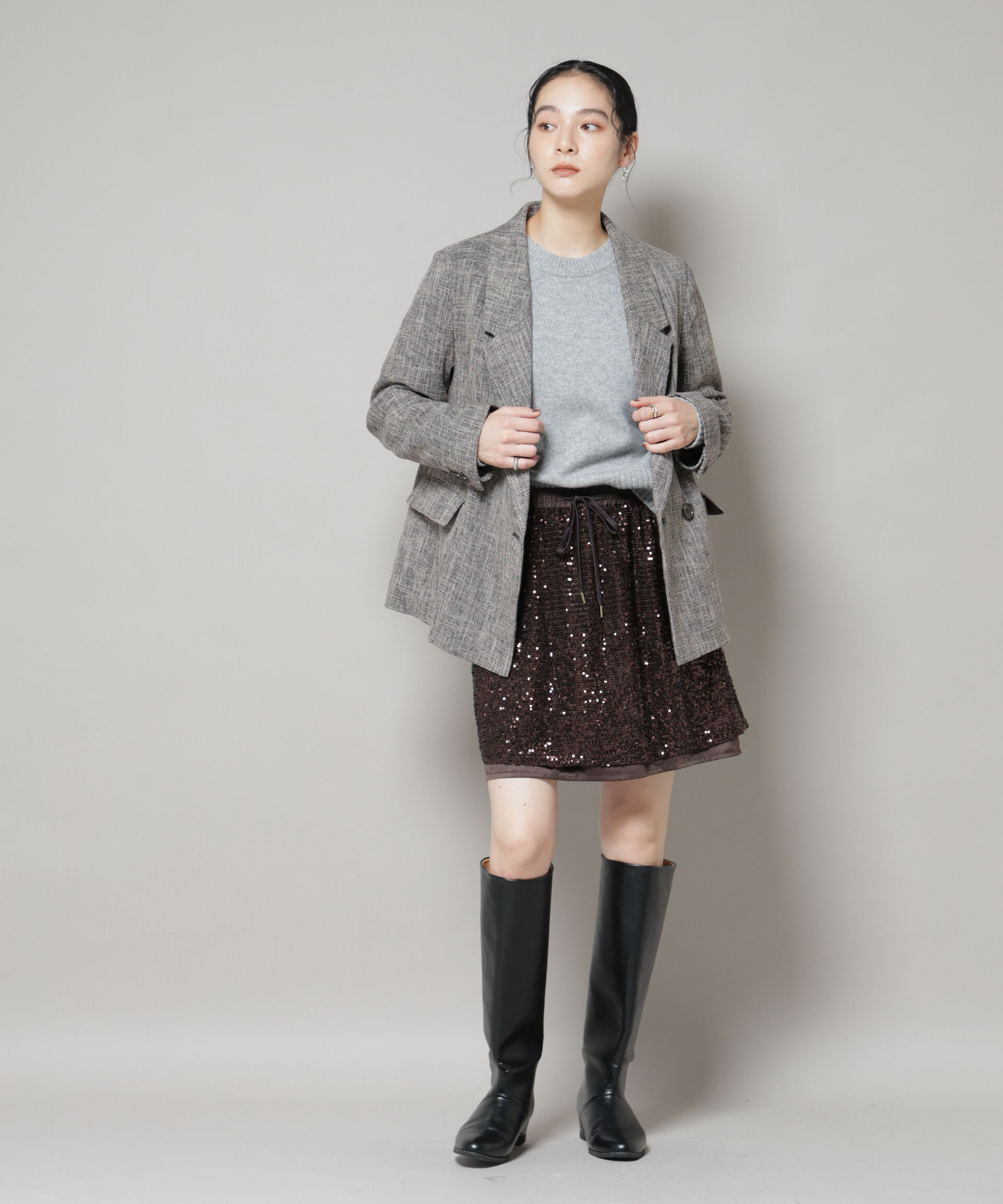 nano･universe「スパンコールミニスカート」|スカート|