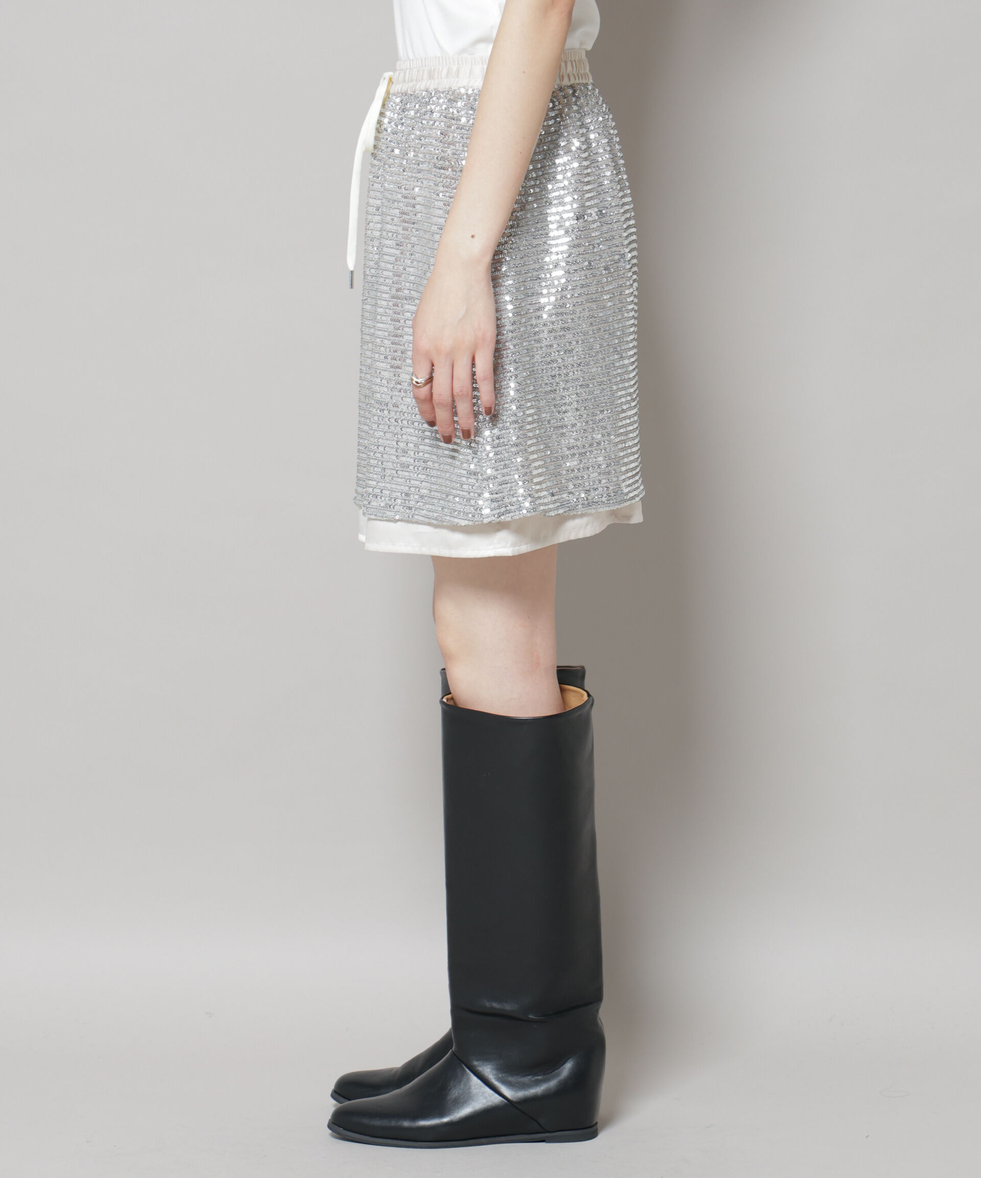 nano･universe「スパンコールミニスカート」|スカート|