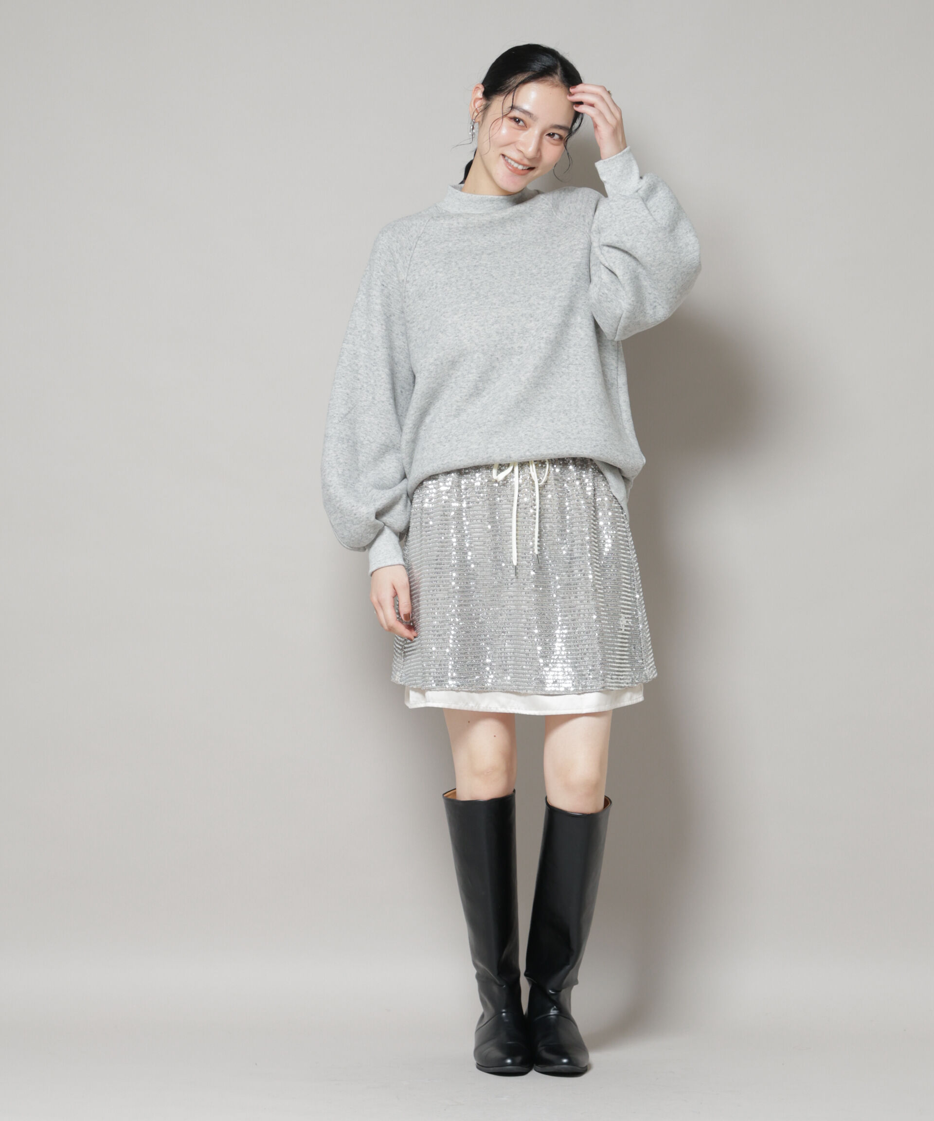 nano･universe「スパンコールミニスカート」|スカート|