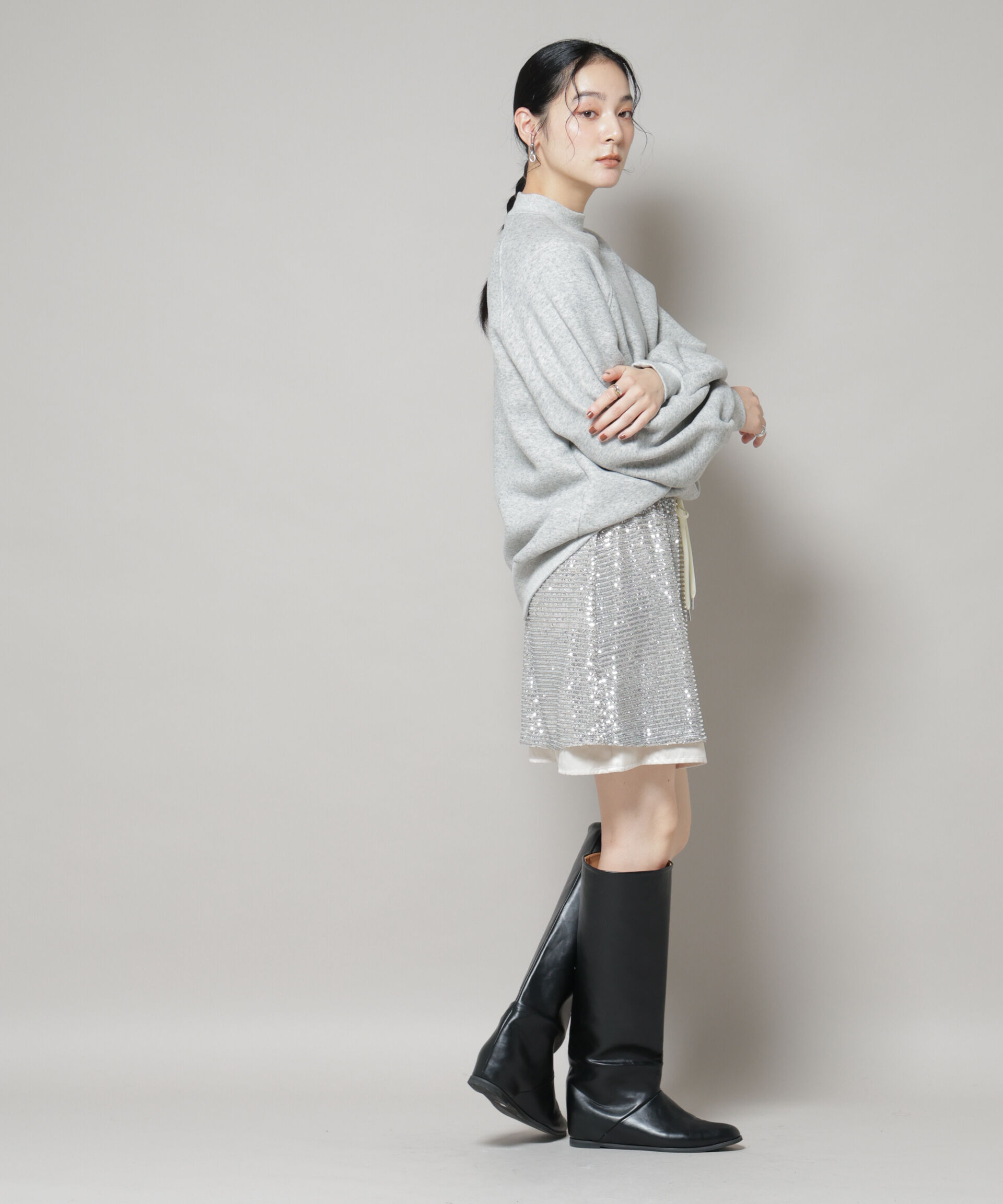 nano･universe「スパンコールミニスカート」|スカート|