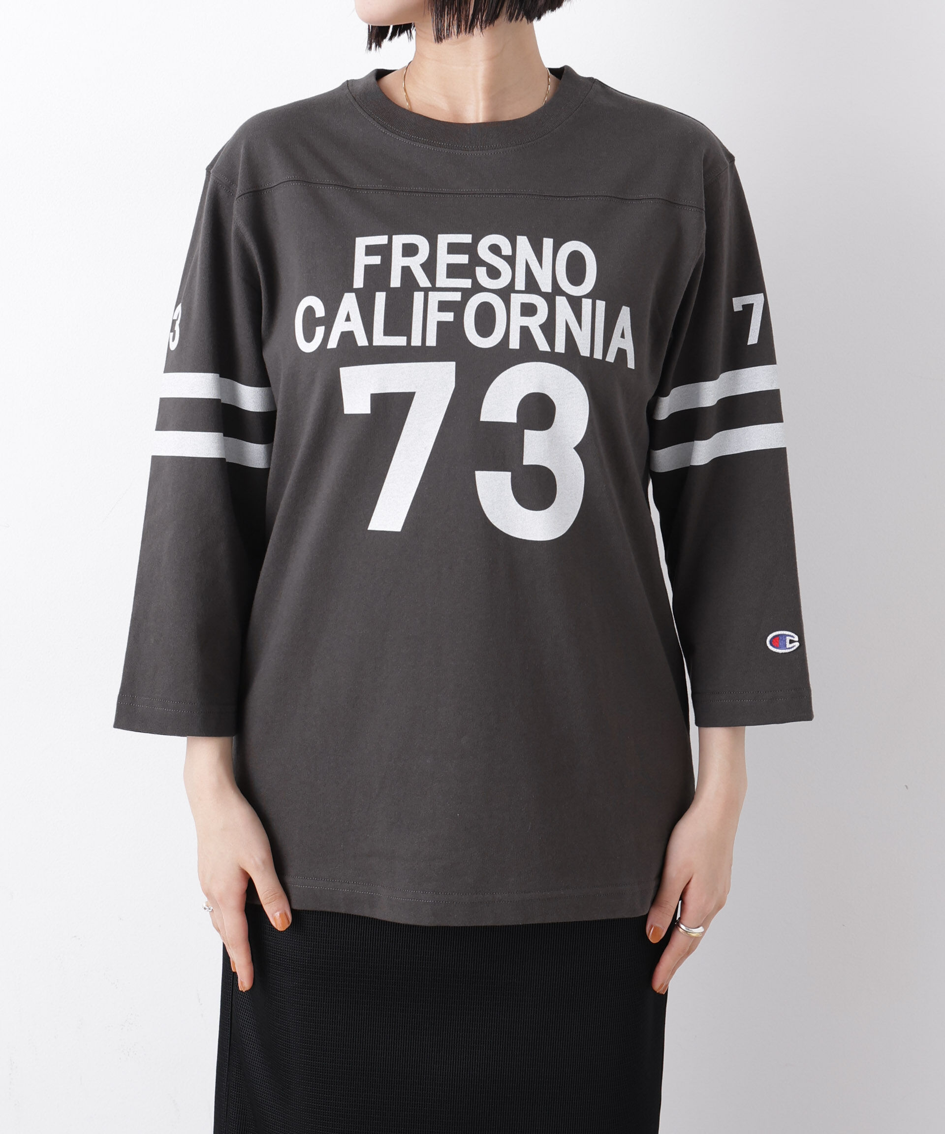 nano･universe「Champion/3/4 SLEEVE FOOTBALL T-SHIRT」|Tシャツ・カットソー|