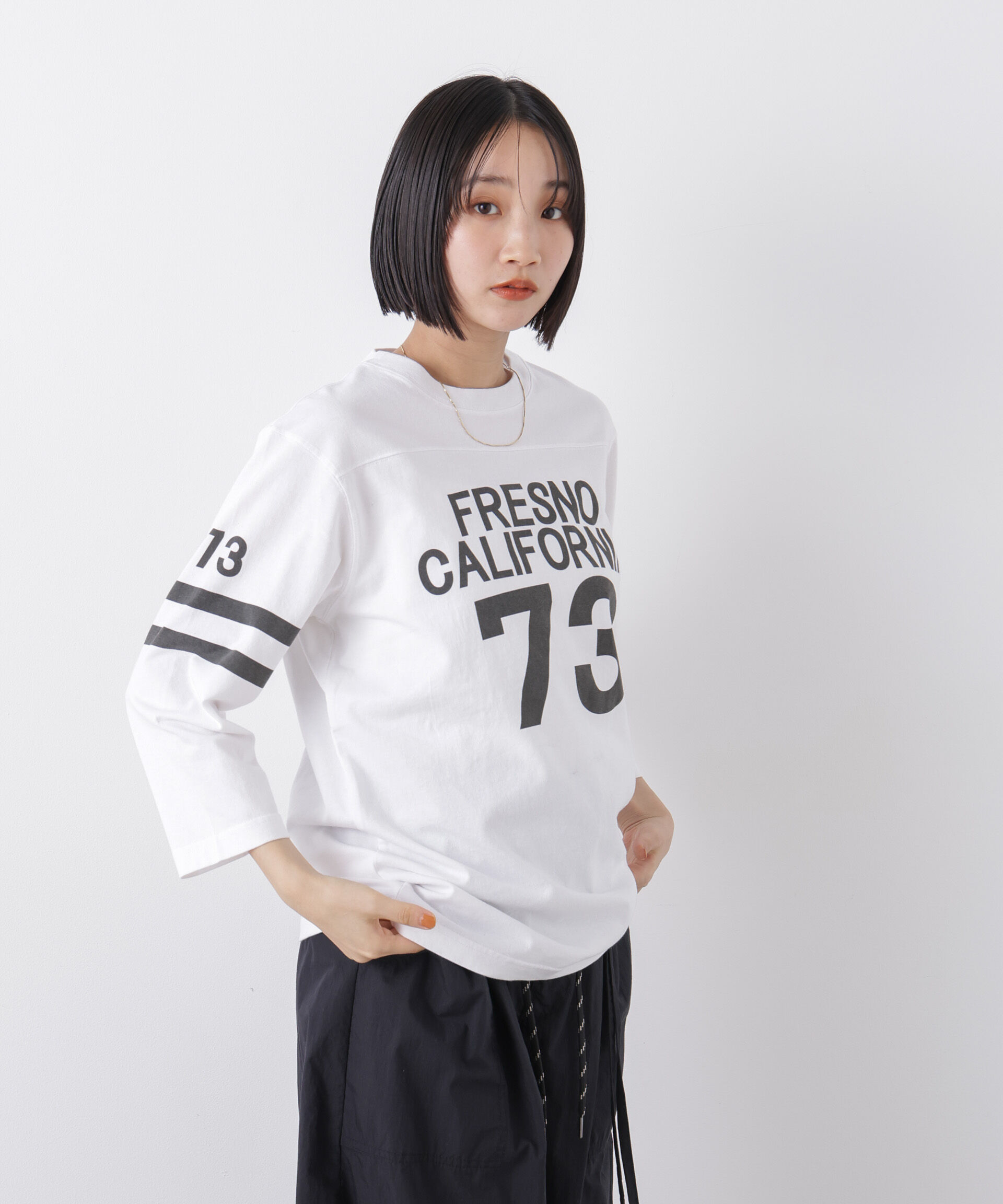 nano･universe「Champion/3/4 SLEEVE FOOTBALL T-SHIRT」|Tシャツ・カットソー|