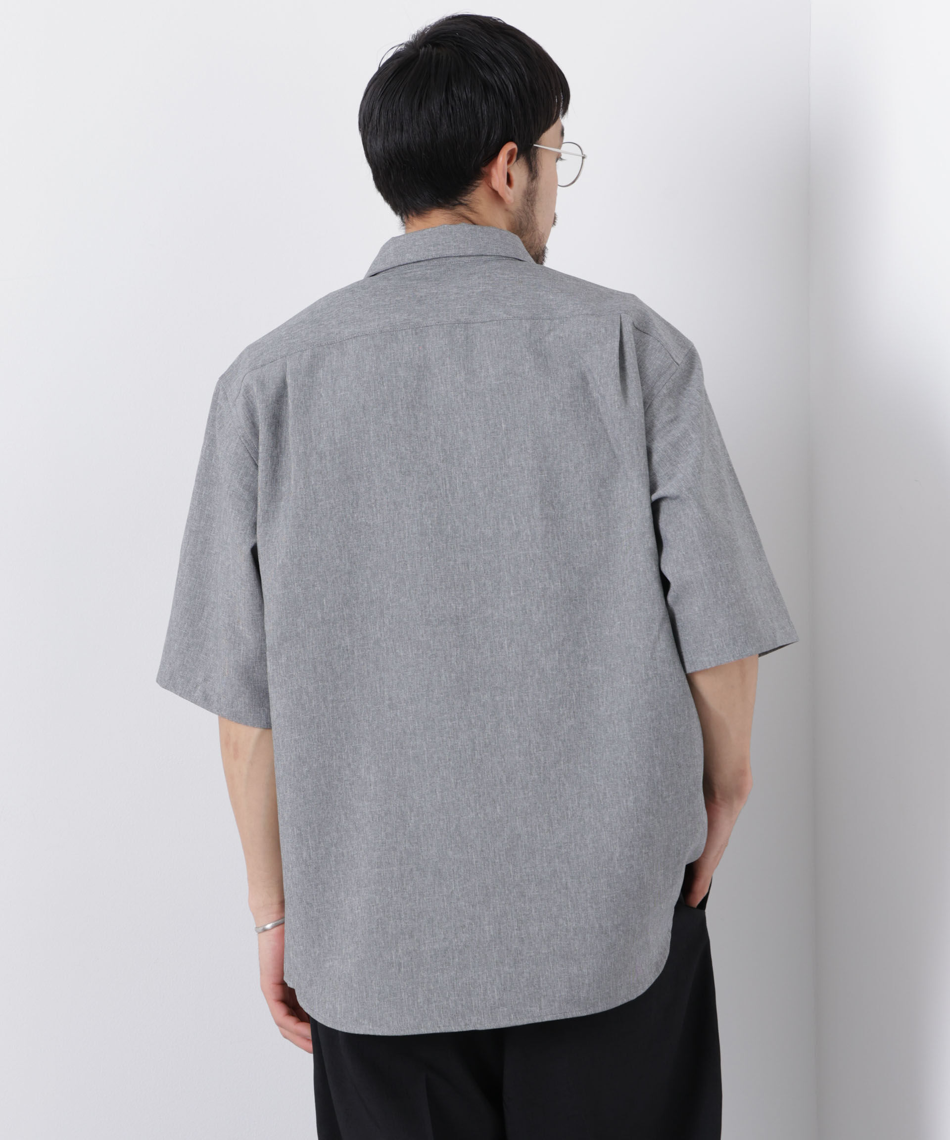 nano･universe「カチオン染め半袖シャツ」|シャツ・ブラウス|