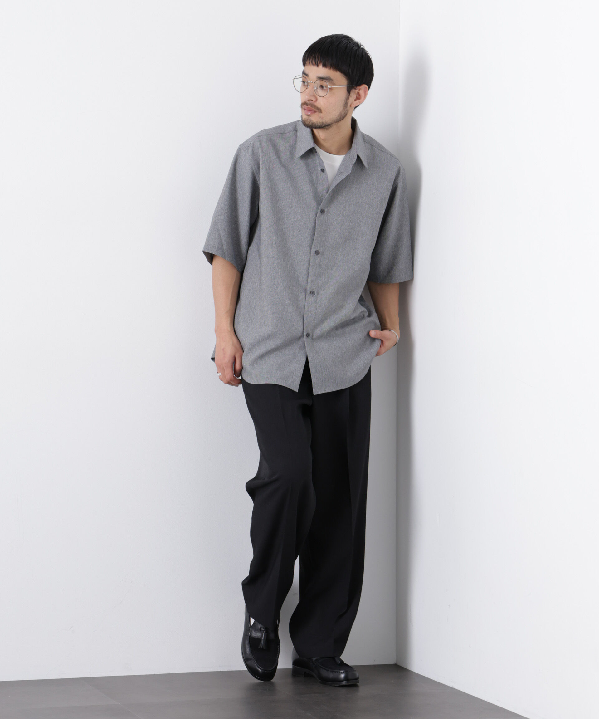 nano･universe「カチオン染め半袖シャツ」|シャツ・ブラウス|