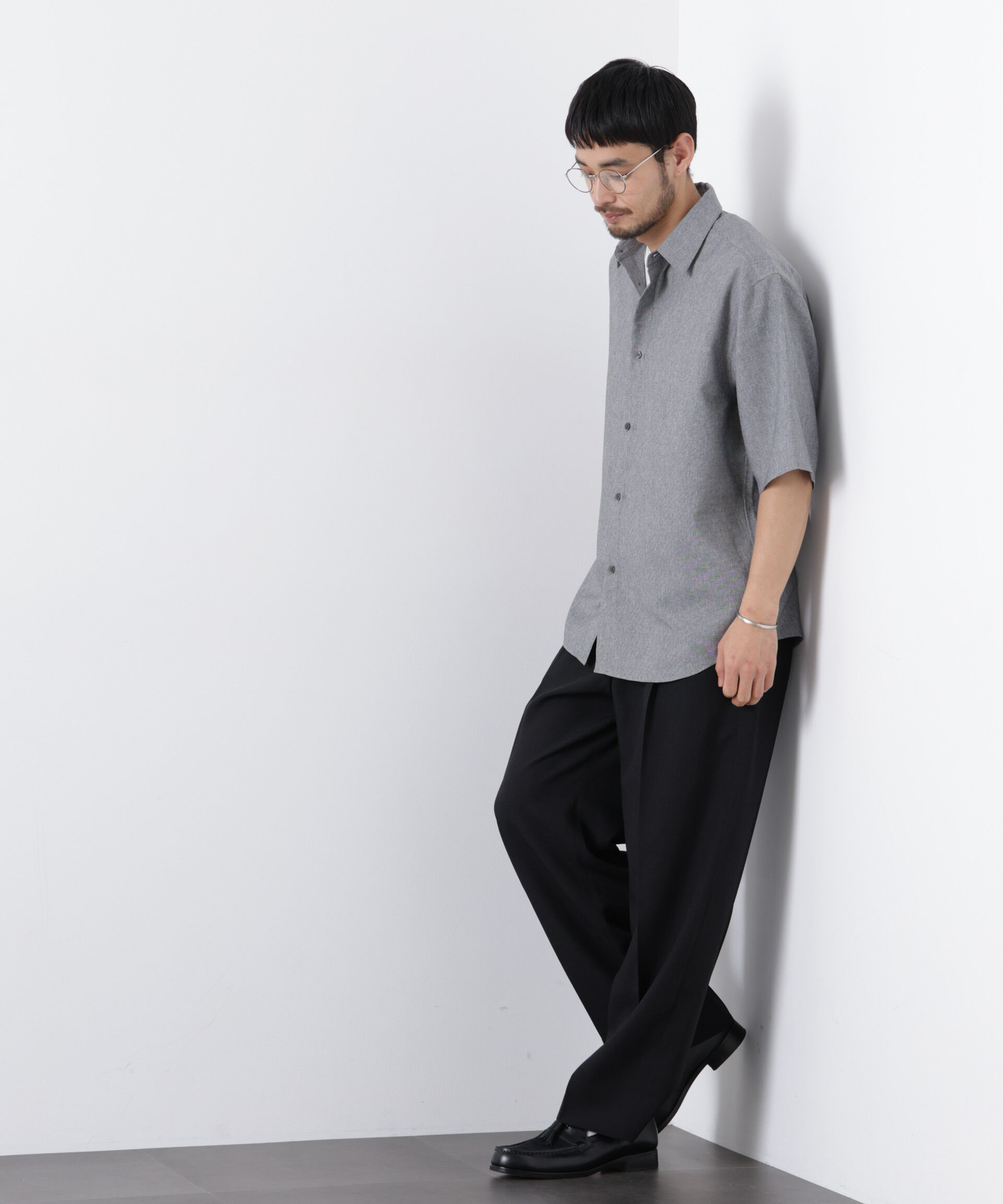 nano･universe「カチオン染め半袖シャツ」|シャツ・ブラウス|