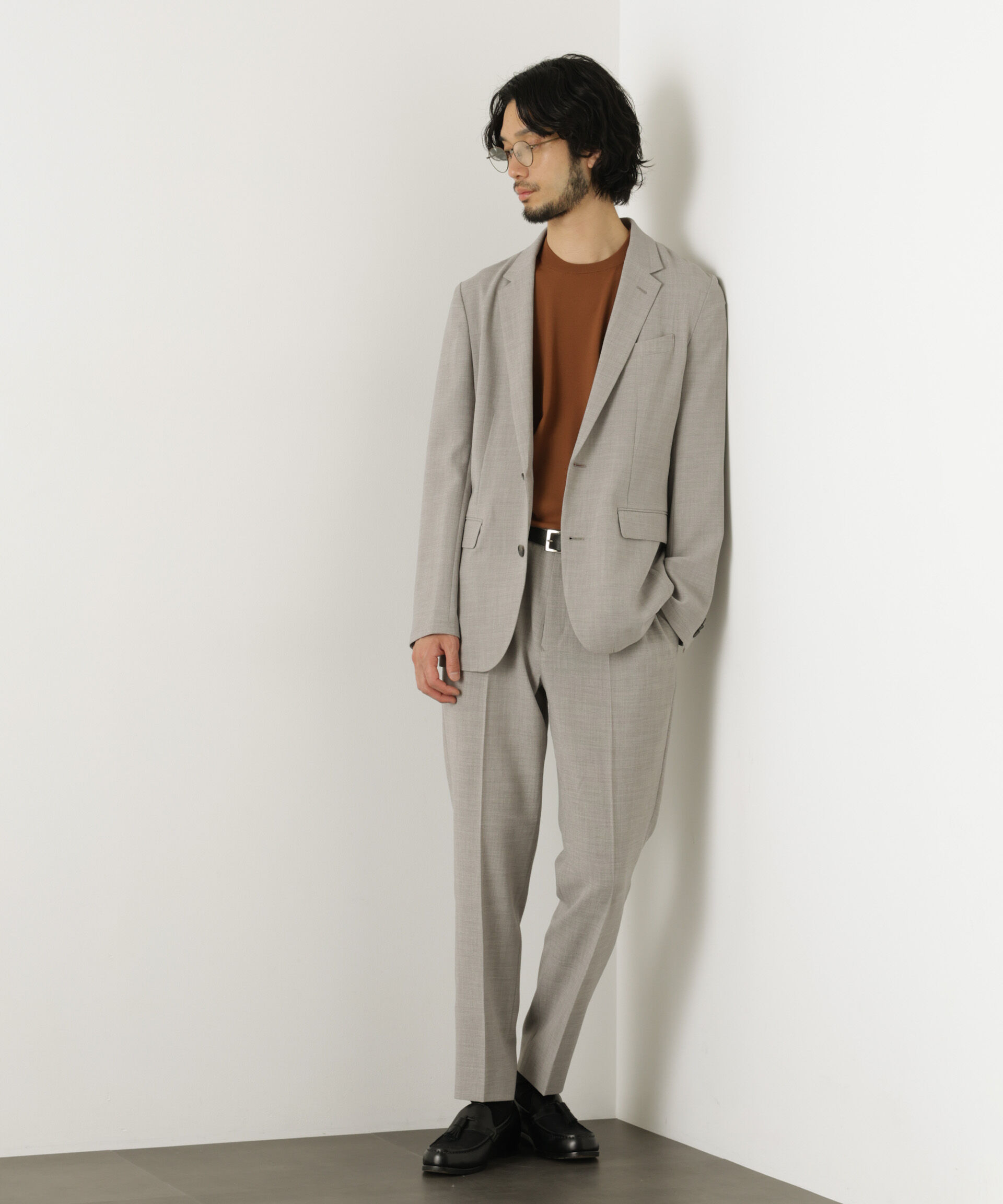 nano･universe「｢Damerino｣Reflax(R)キャンバスセットアップ/吸水速乾・防シワ」|スーツ|L.グレー1