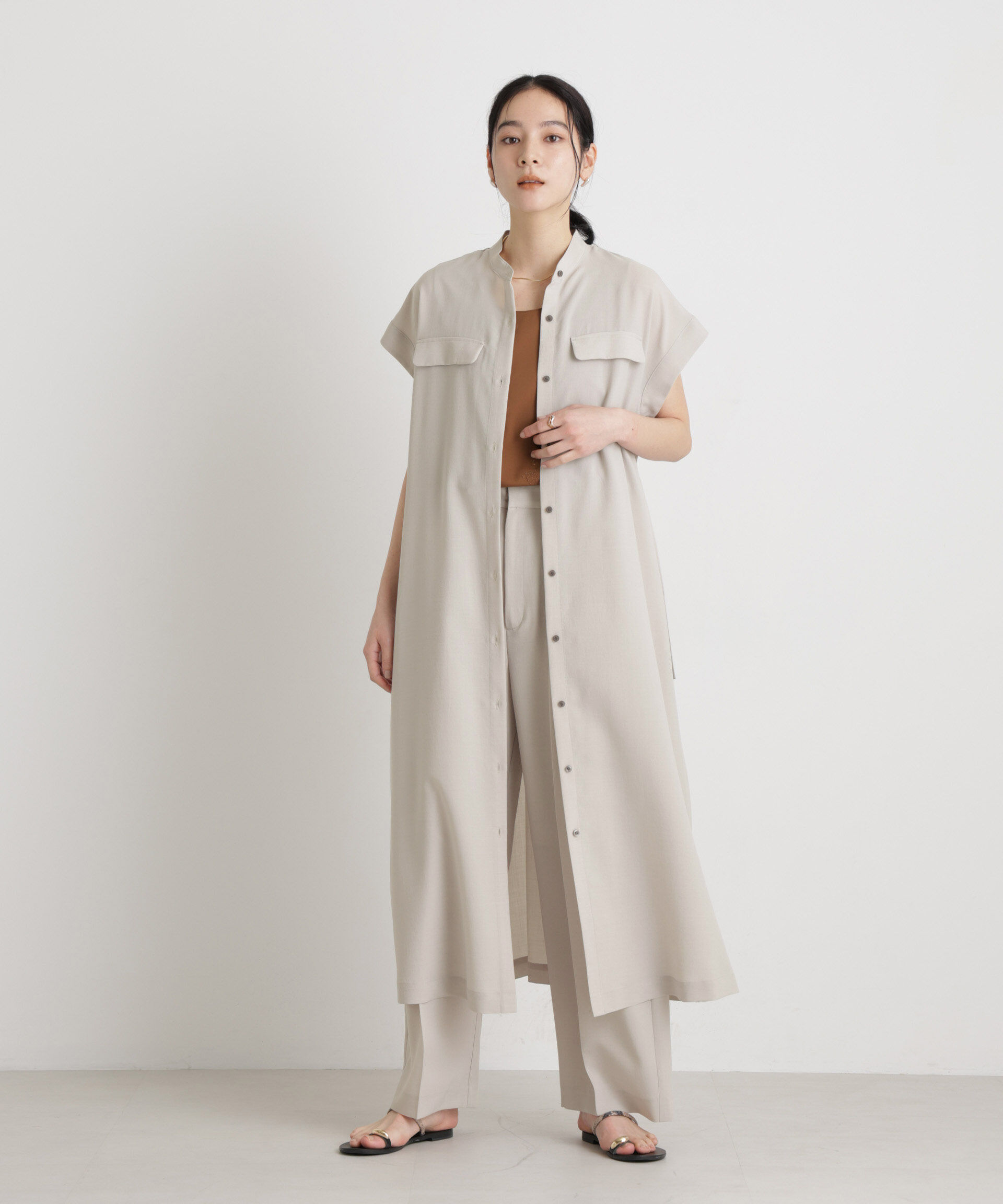 nano･universe「メランジドライ ベルト付きワンピース(セットアップ可)」|ワンピース|