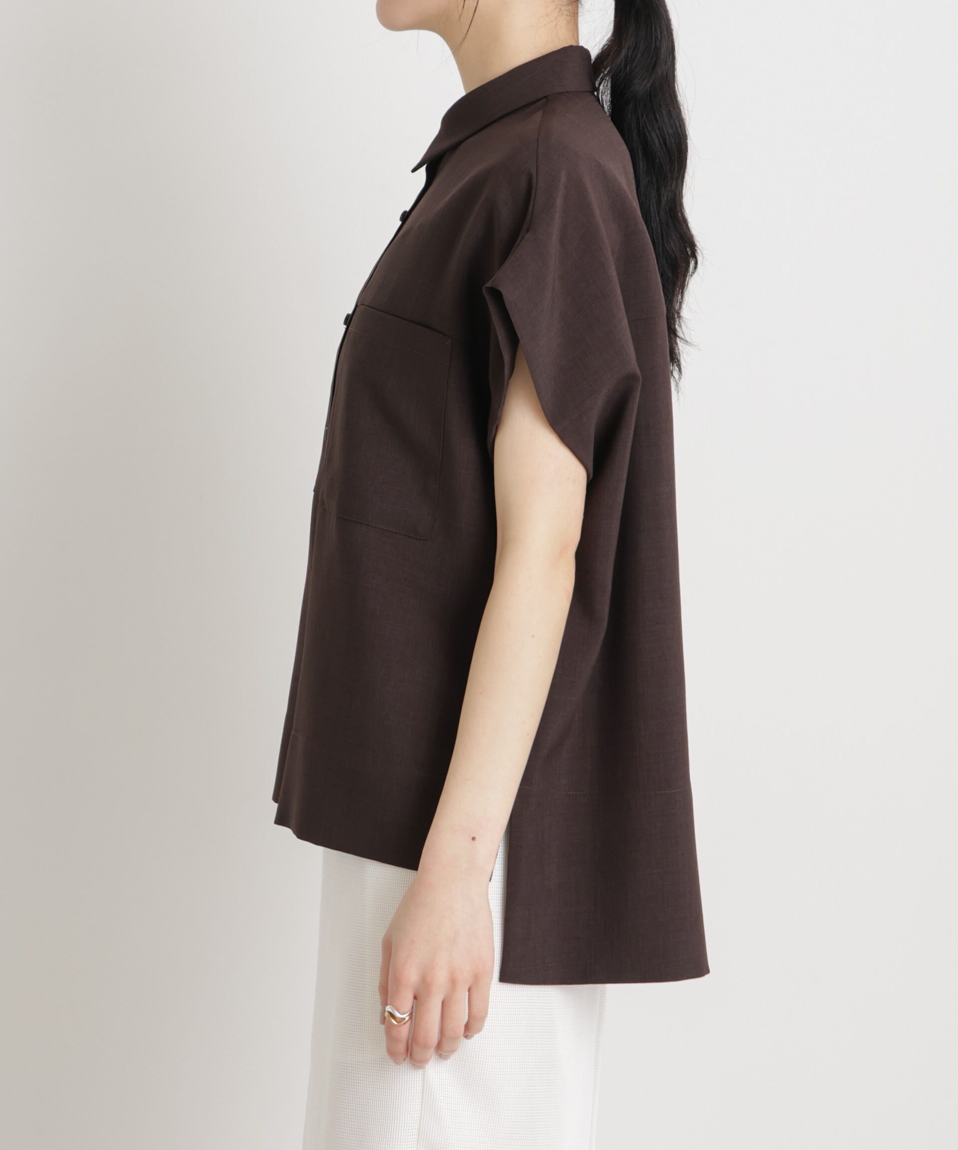 nano･universe「メランジドライ ポケットシャツ(セットアップ可)」|シャツ・ブラウス|