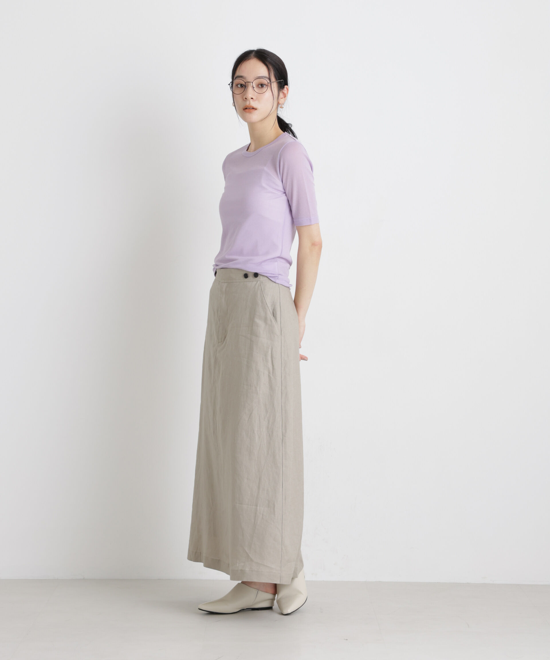 nano･universe「European Flax サスペンダー付きスカート(セットアップ可)」|スカート|