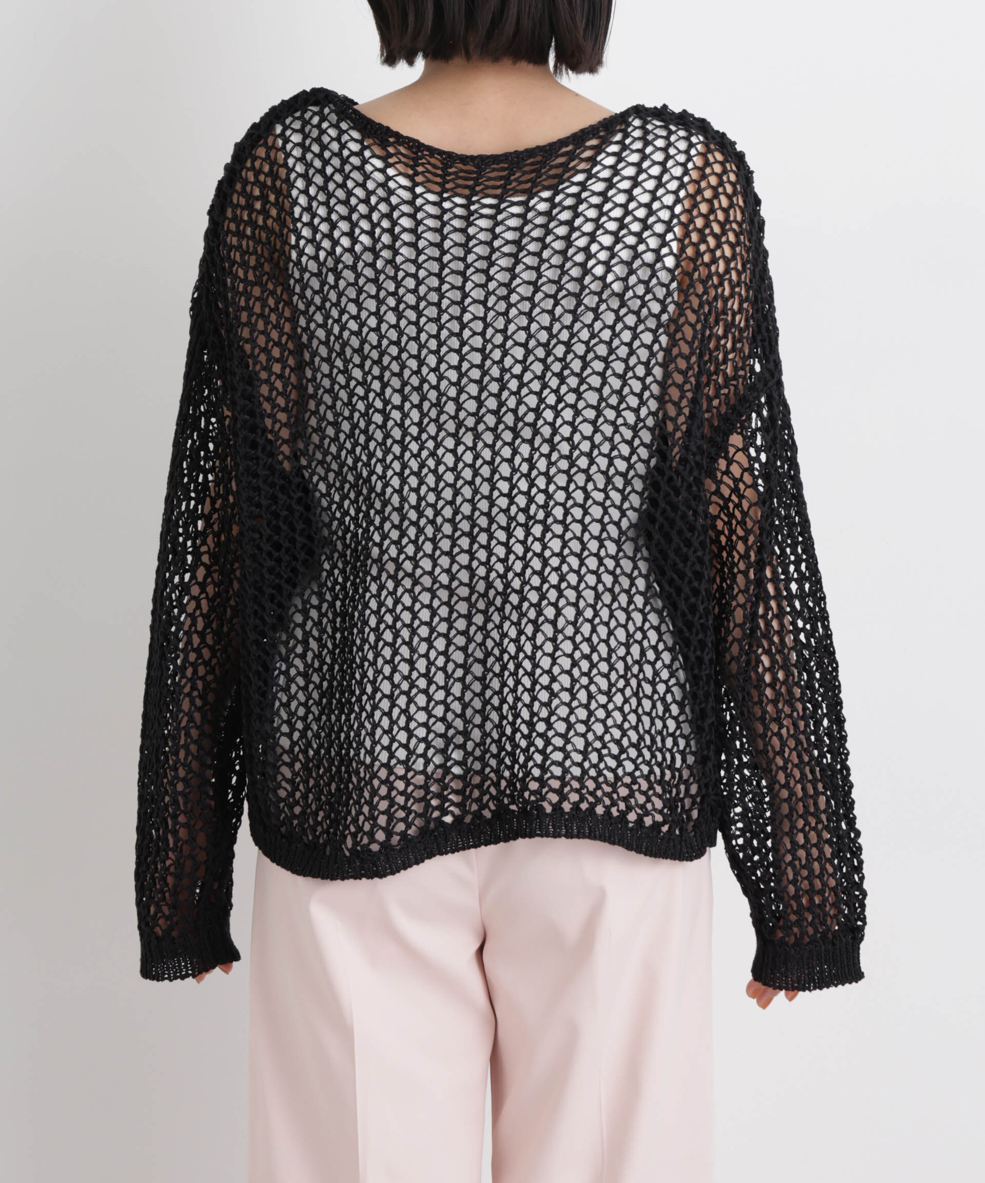 nano･universe「ワイドシルエットメッシュニットプルオーバー」|ニット・セーター|