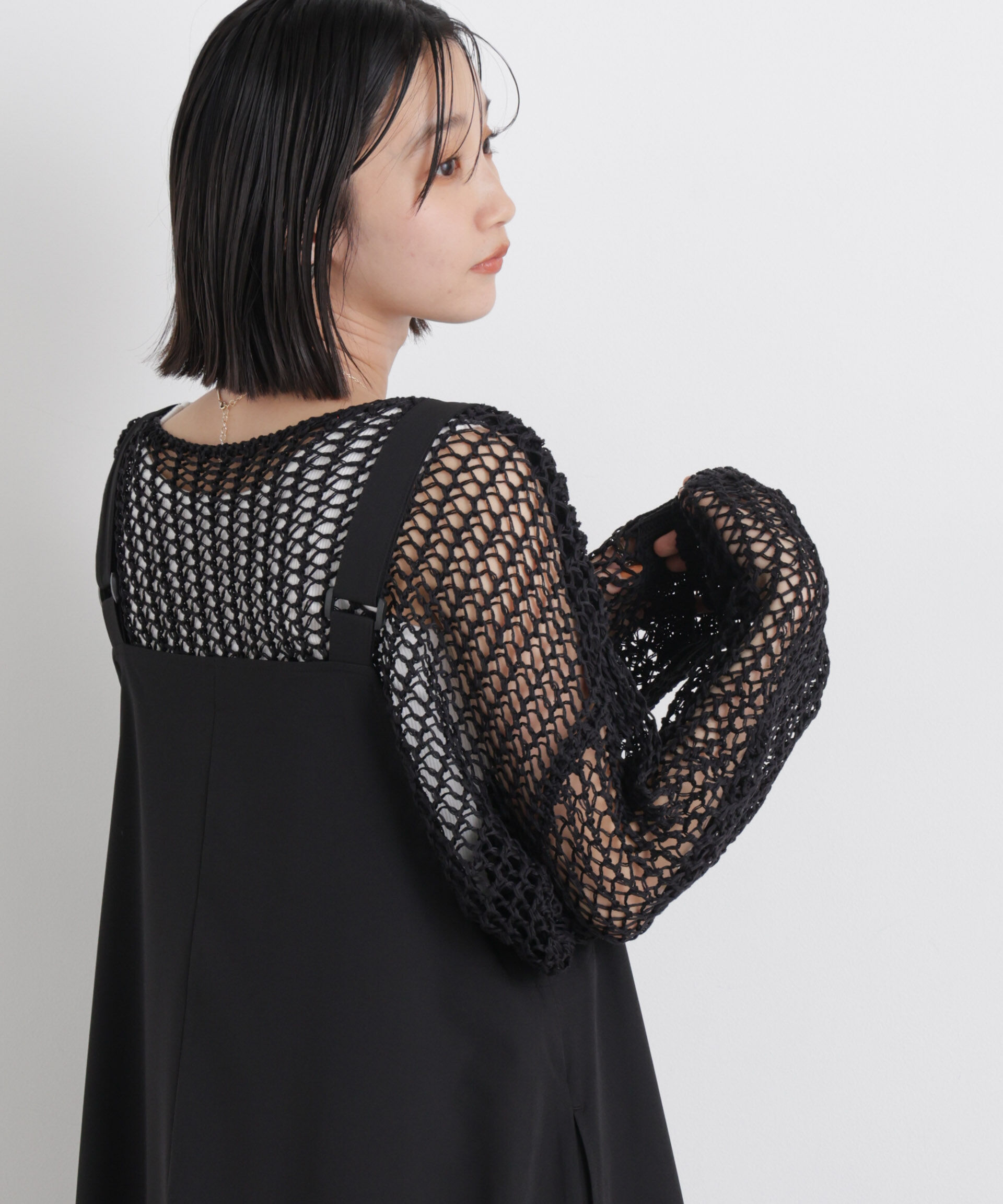 nano･universe「ワイドシルエットメッシュニットプルオーバー」|ニット・セーター|