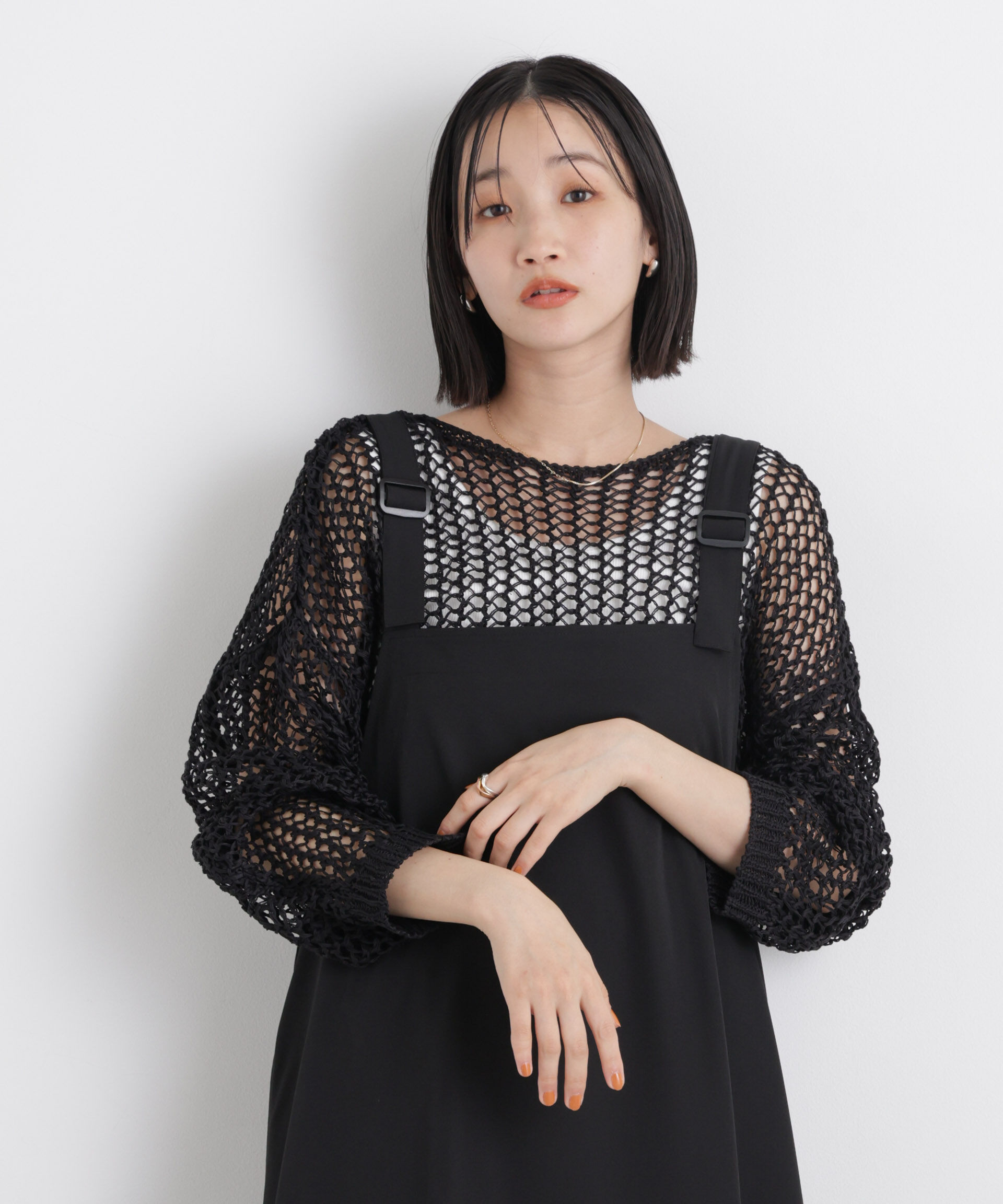 nano･universe「ワイドシルエットメッシュニットプルオーバー」|ニット・セーター|